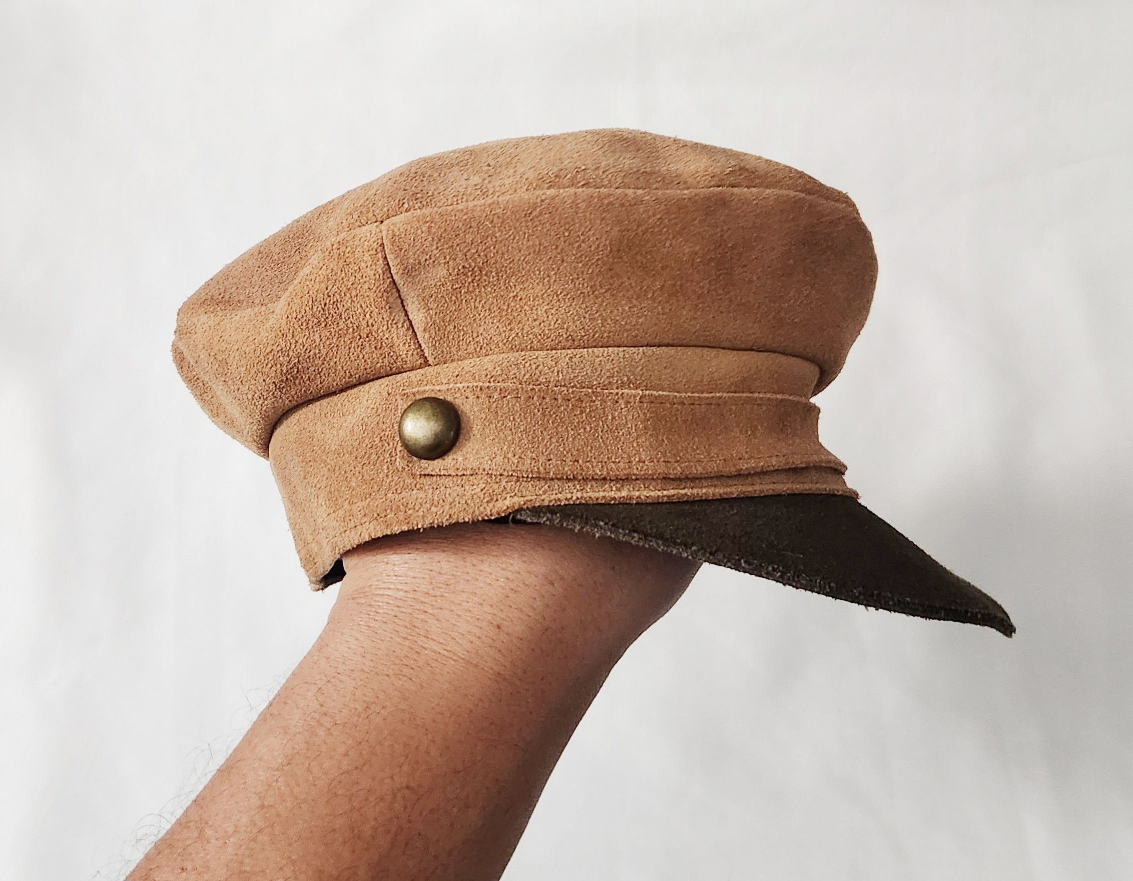 Designer × Lack of Color Lack Of Color Lola Brown 100% Leather Suede Newsboy Small Size ONE SIZE - 5 Thumbnail