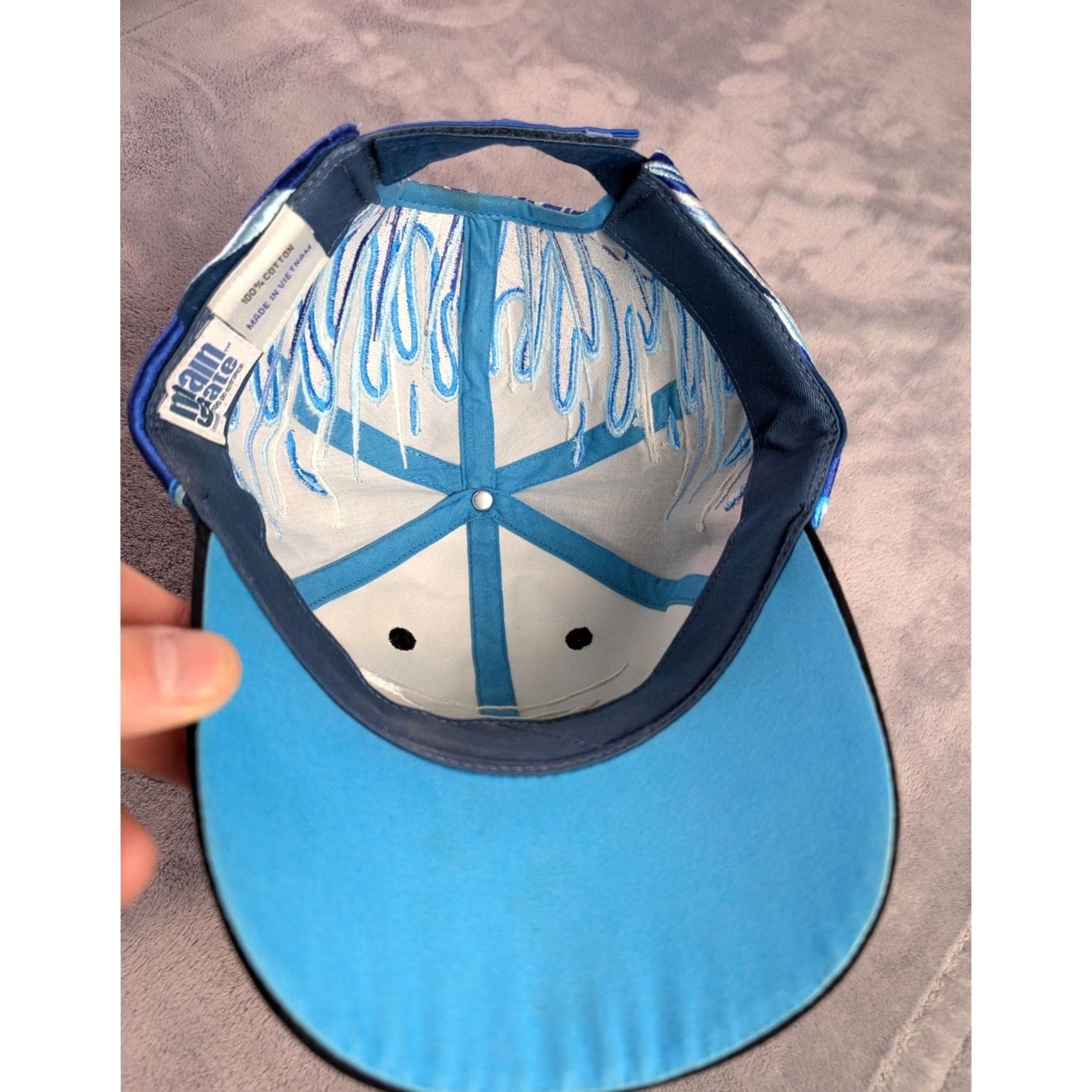 Vintage VINTAGE NHRA Powerade Official Sports Drink Hat Main Gate Black Blue Flame Splash Cap Baseball Cap Men One Size Twill Cotton Adjustable Cap Size ONE SIZE - 6 Thumbnail