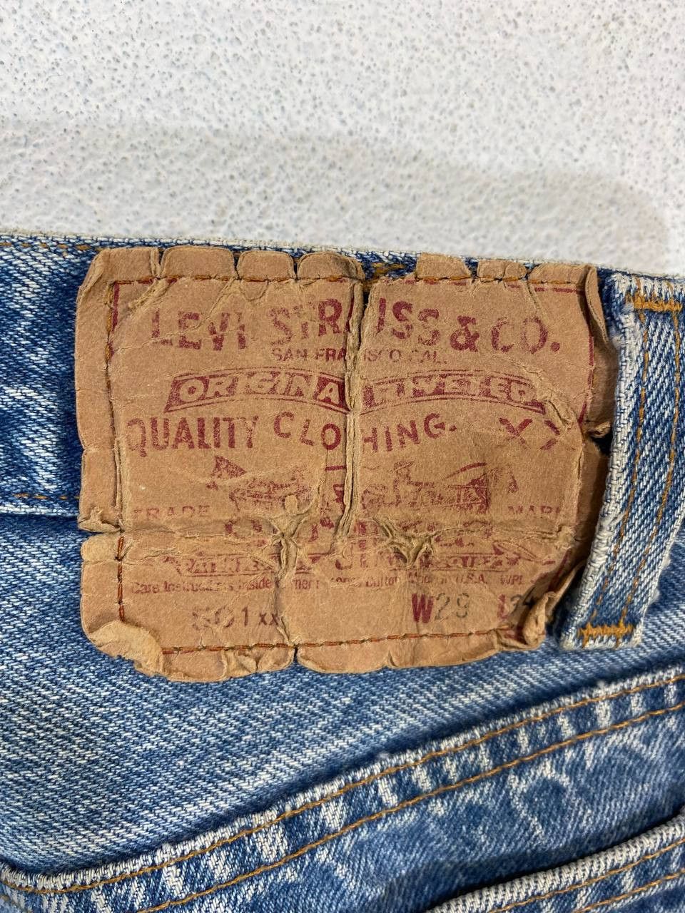 Levi's vintage levis 501 nice faded design denim Size US 29 - 9 Thumbnail