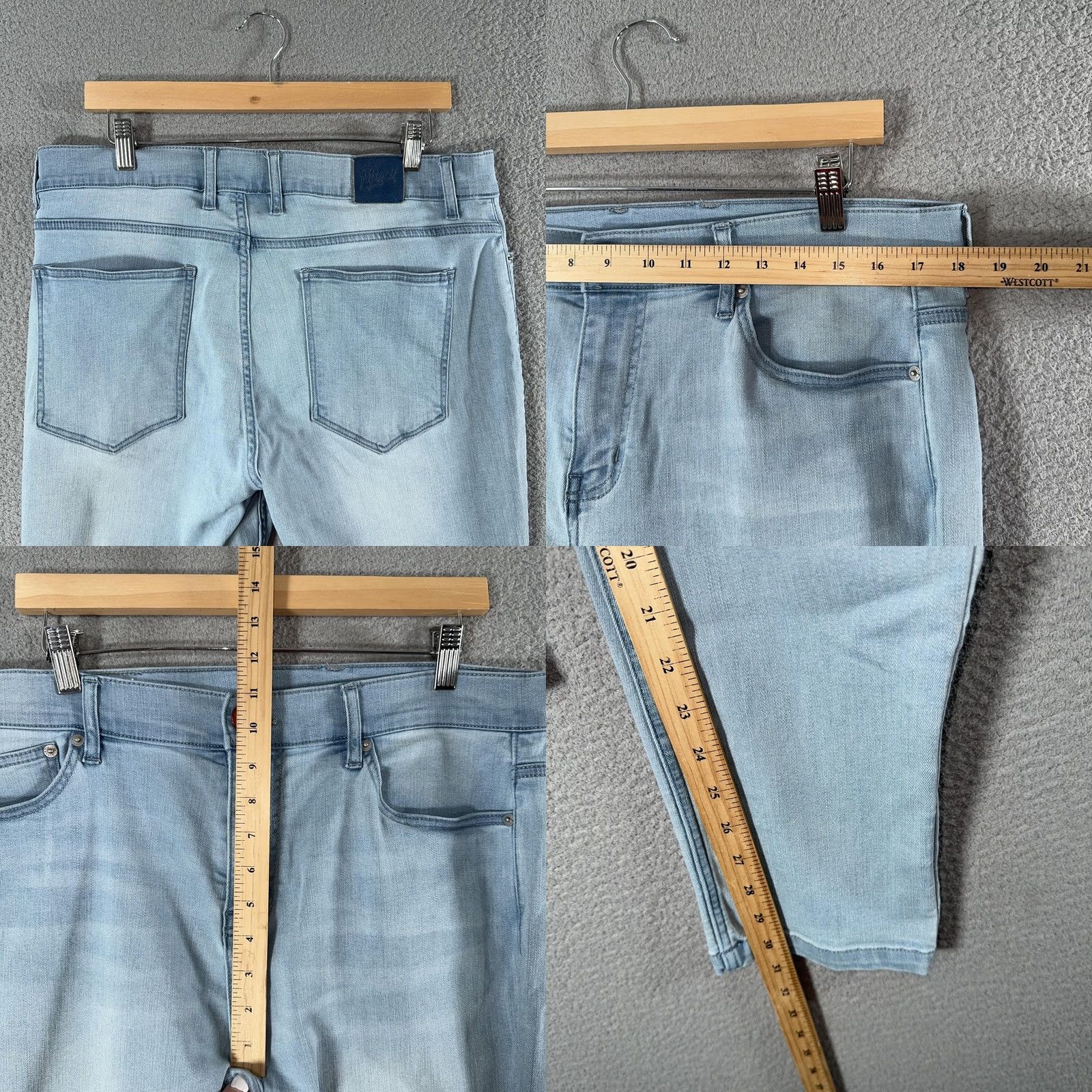 Vintage Mugsy Grands Jeans Mens 36x30 Light Blue Classic Straight Stretch Denim Soft Size US 36 / EU 52 - 8 Thumbnail