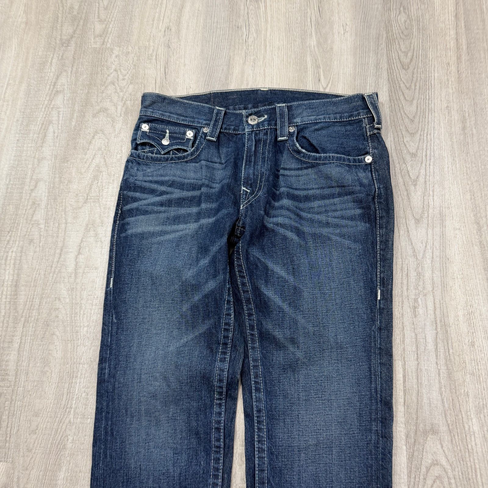 True Religion True Religion Jeans Mens 33x33 Blue Denim Skinny Flap Pocket Size US 33 - 3 Thumbnail