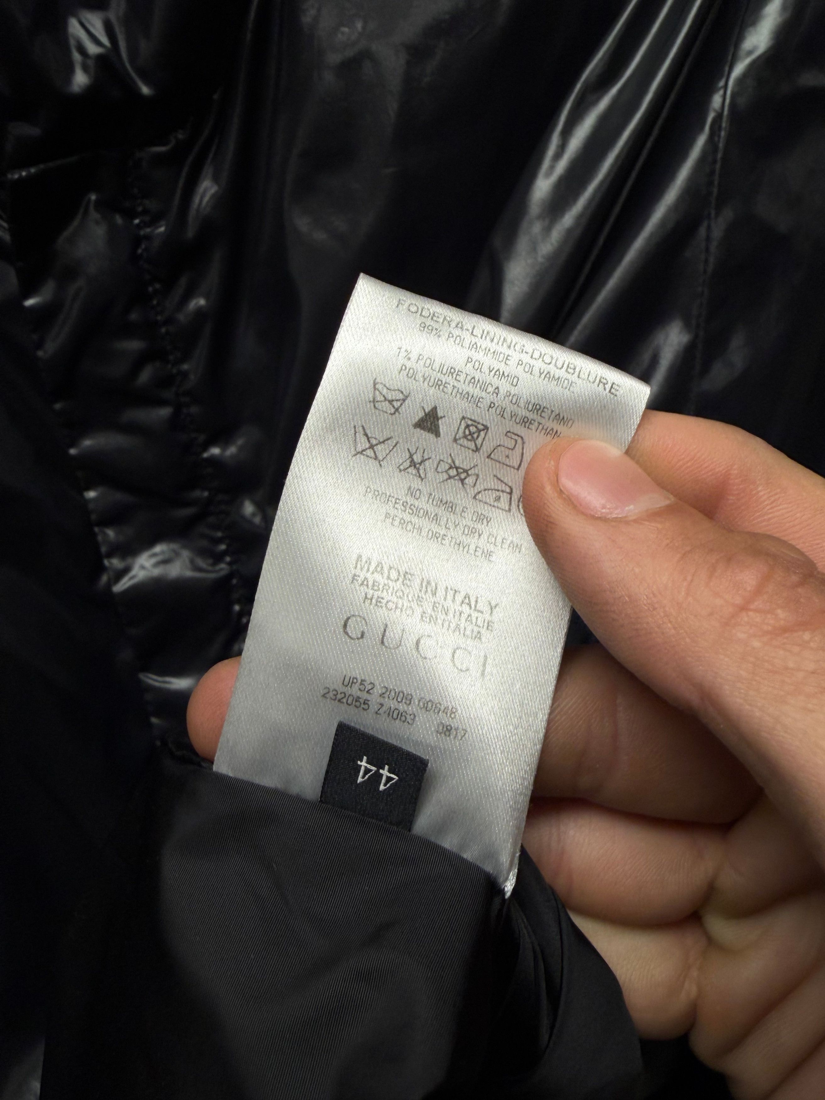 Gucci Gucci Waxed Black Vinyl Drivers Jacket with Striped Ribbing Size US S / EU 44-46 / 1 - 5 Thumbnail