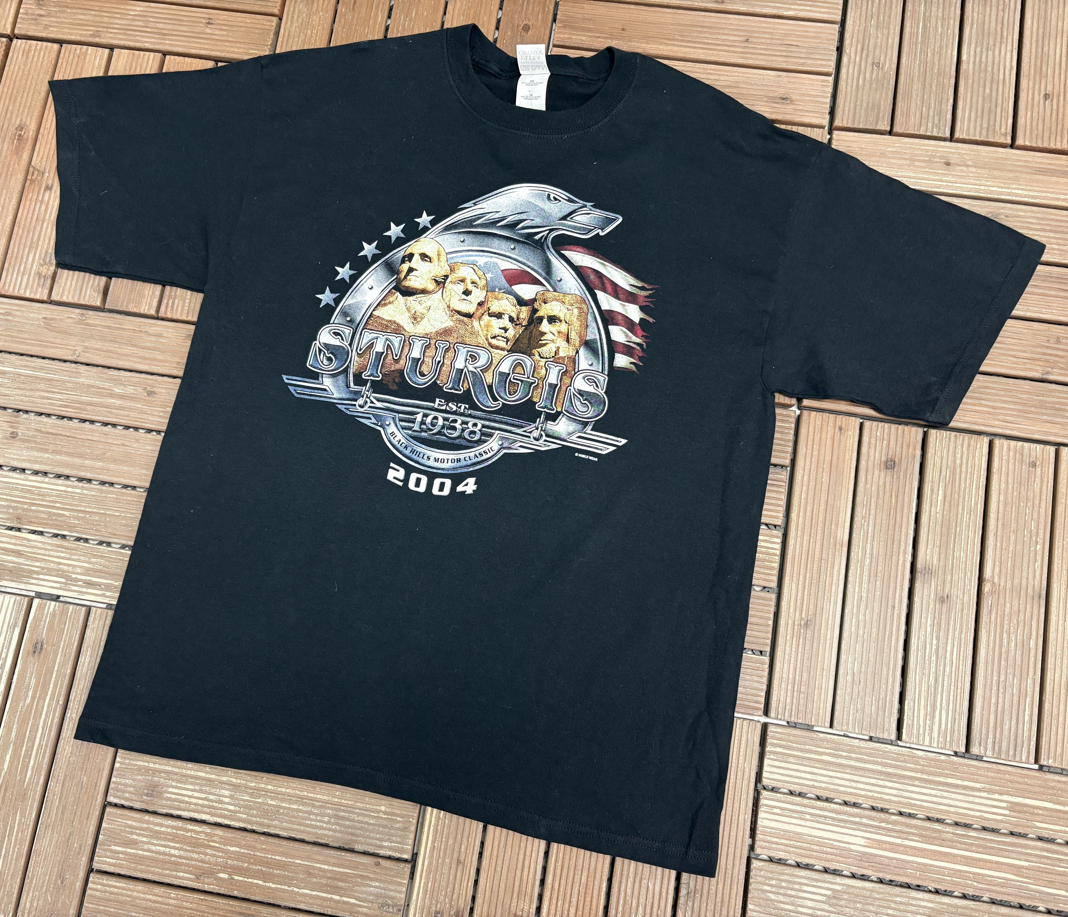 Vintage Sturgis Bike Week 2004 Vintage Black T-Shirt Tee Size US XL / EU 56 / 4 - 3 Thumbnail