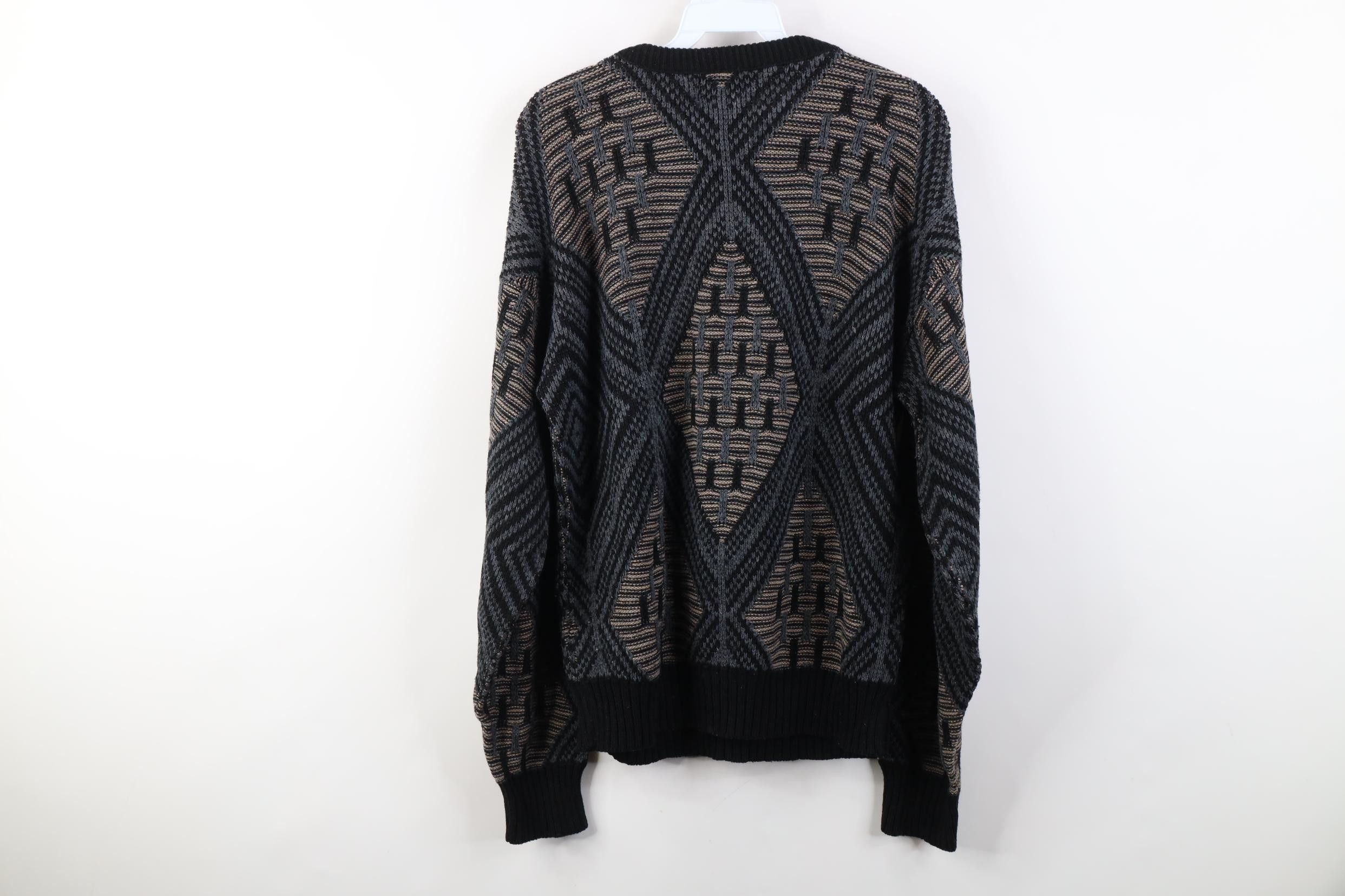 Vintage Vintage 90s Streetwear Diamond Knit Crewneck Sweater USA Size US M / EU 48-50 / 2 - 7 Thumbnail