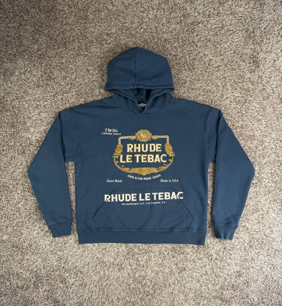 Rhude Rhude Le Tebac Hoodie 'Slate' Men's Size XL Size US XL / EU 56 / 4 - 1 Thumbnail