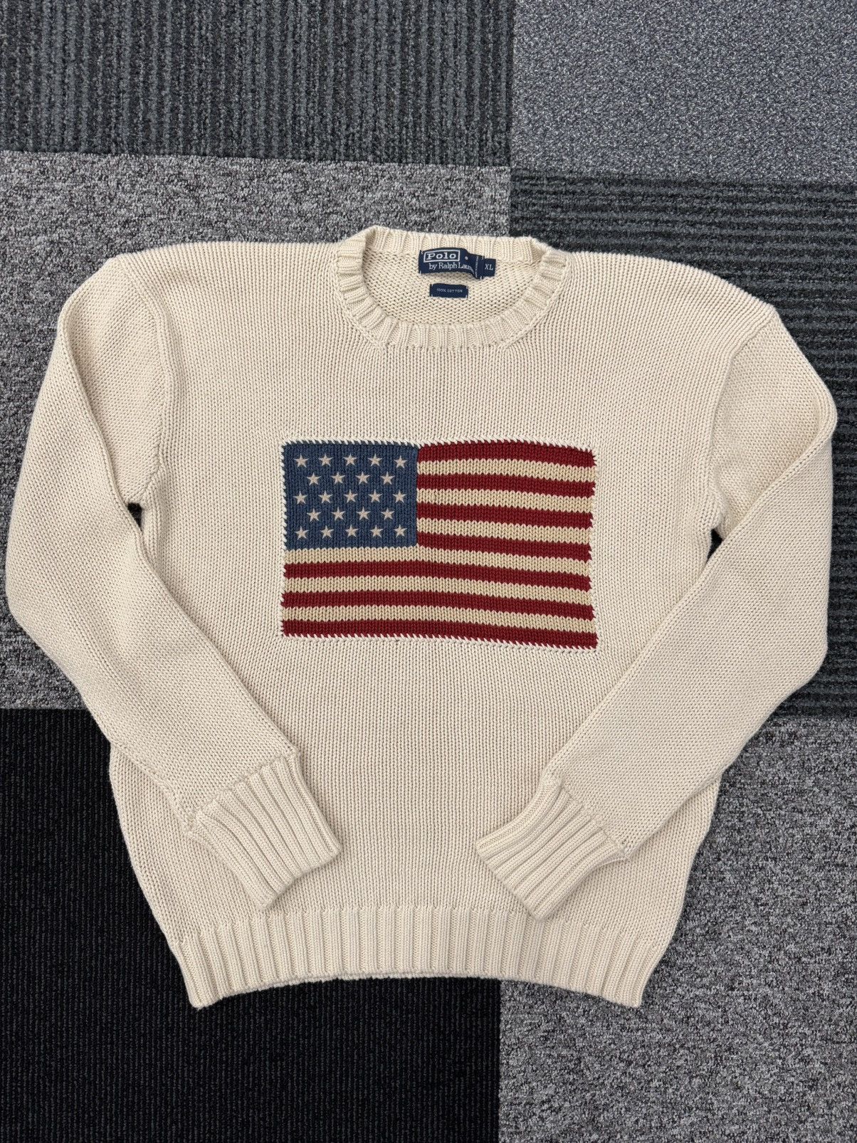 Carhartt Ralph Lauren Polo sweater usa flag vintage og Size US XL / EU 56 / 4 - 1 Thumbnail