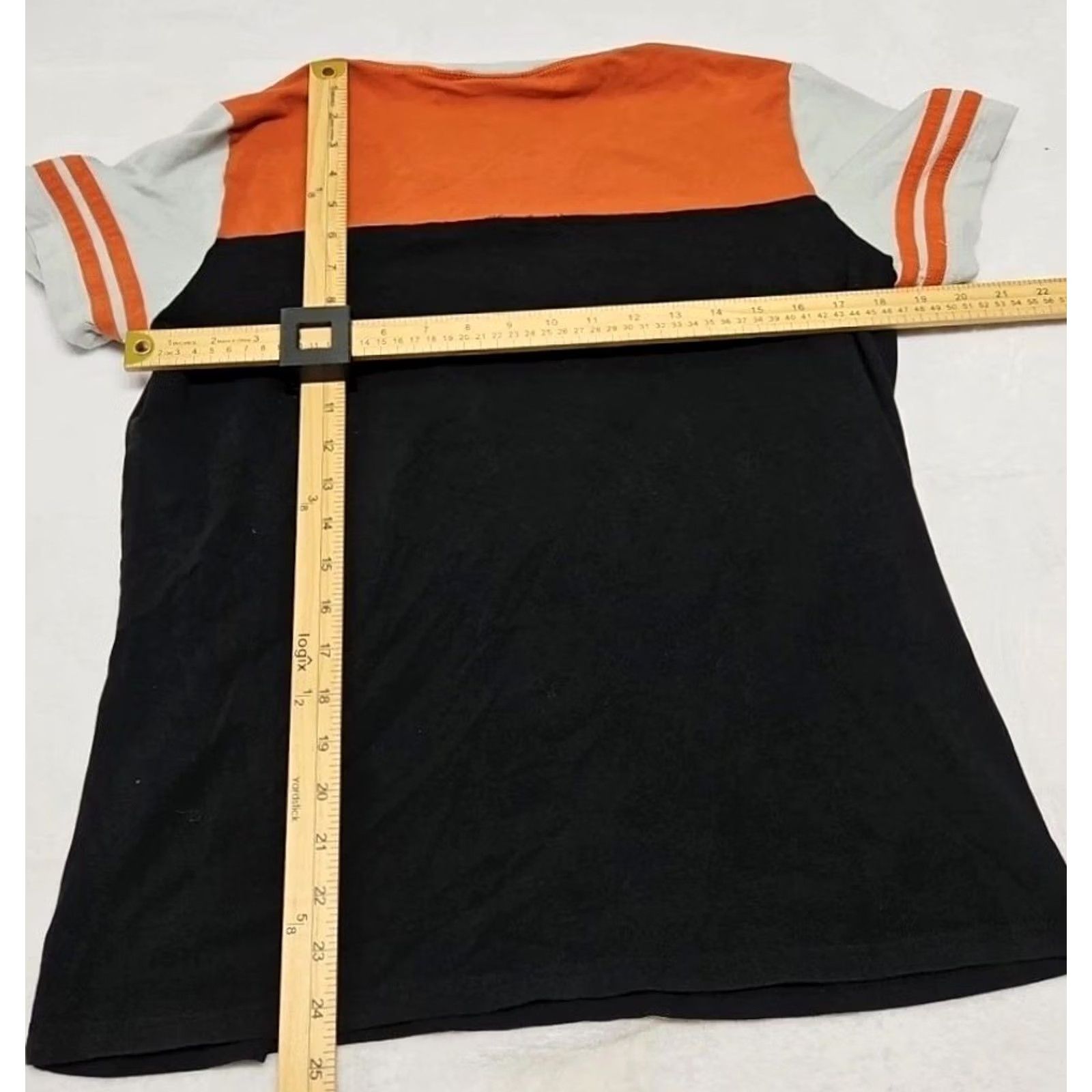 Harley Davidson Y2K Harley-Davidson Women's XL Black Color Block V-Neck Biker Jersey Tee Size XL / US 12-14 / IT 48-50 - 8 Thumbnail