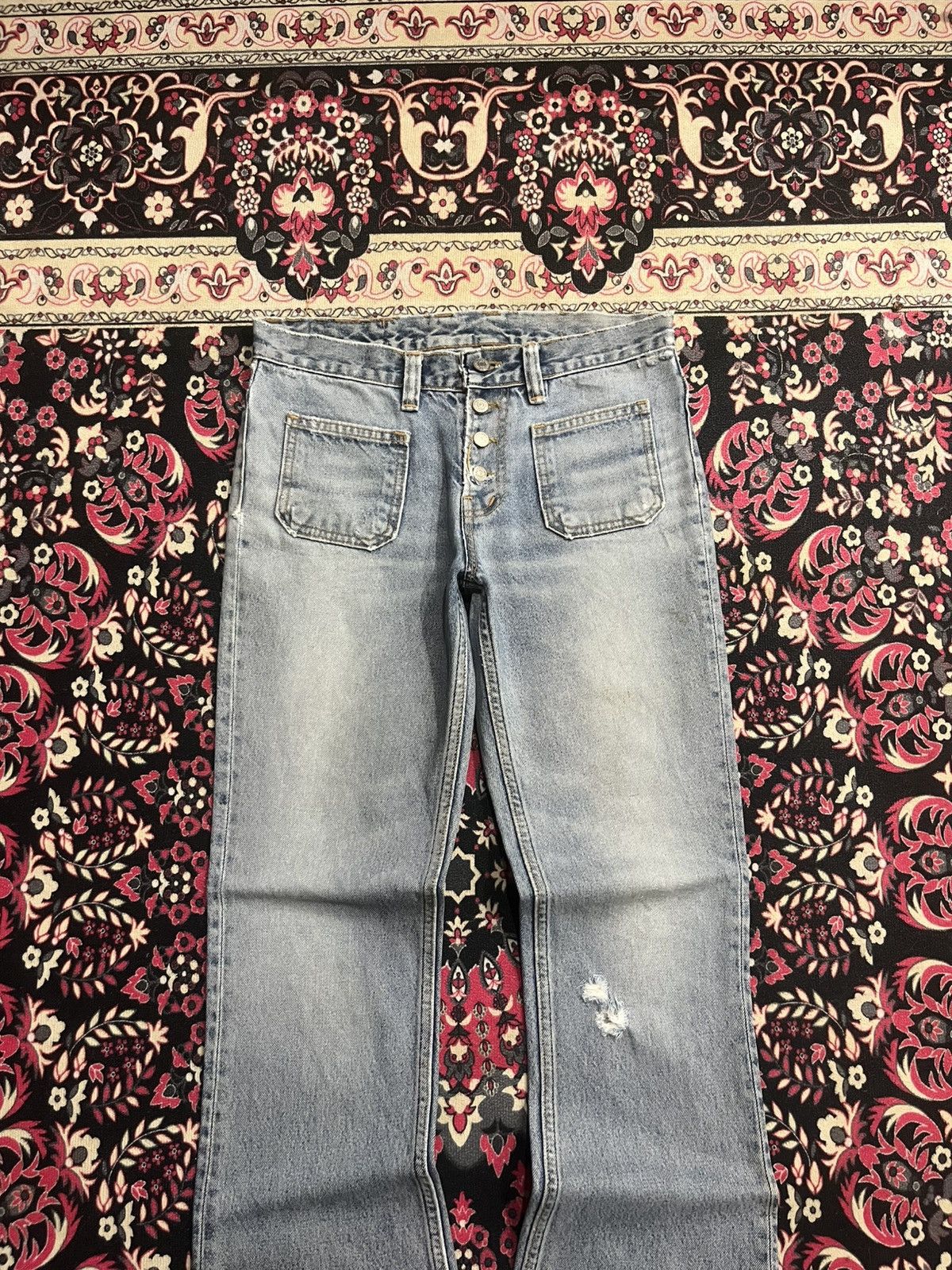 If Six Was Nine ⚡️Flare⚡️Vintage Jormanos Bell Bottom Bush Pants Blue Jeans Size US 29 - 3 Thumbnail