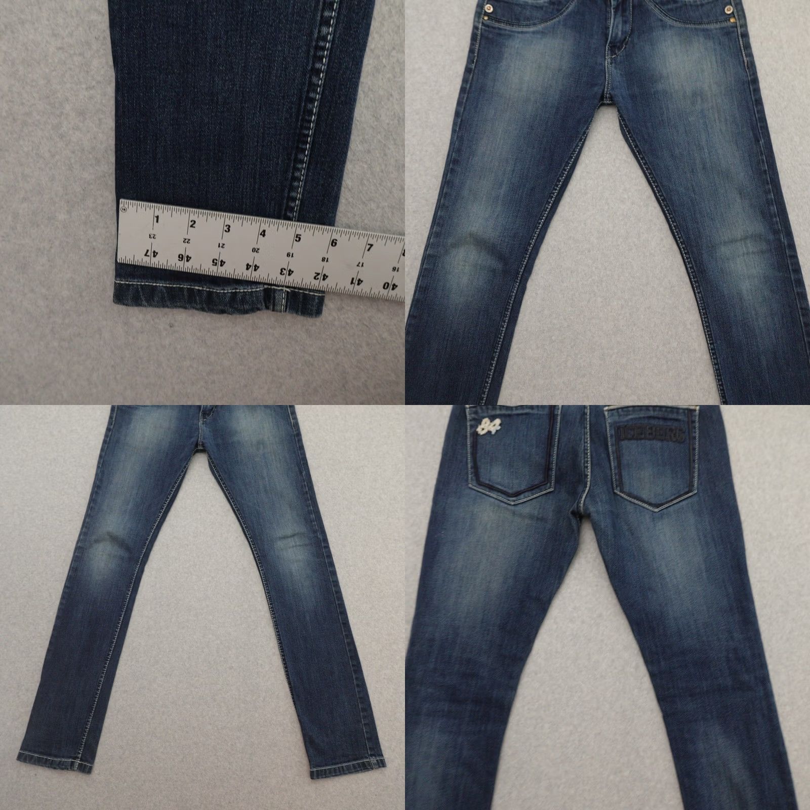 Vintage VINTAGE Iceberg Jeans Women's 32 (32X32) Straight Dark Wash Blue Denim Y2K Jeans Women Straight 32 Blue Embroidered Pockets Size 24" / US 00 / IT 34 - 9 Thumbnail