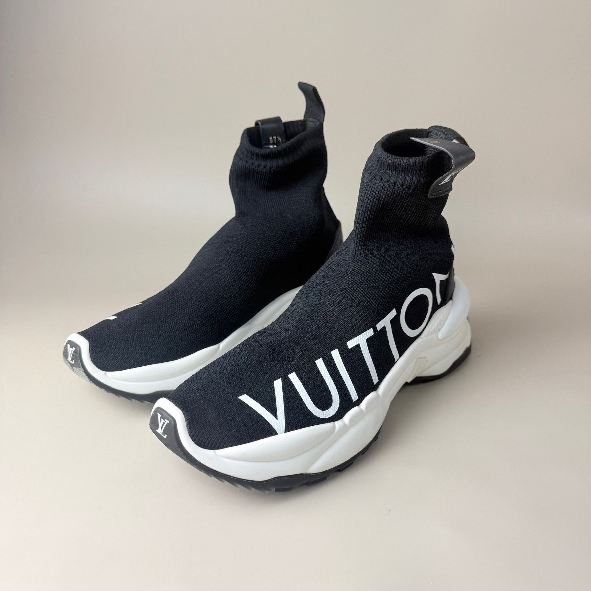 Louis Vuitton Louis Vuitton Black White Letter Platform Sock Boots Size US 6.5 / IT 36.5 - 1 Thumbnail