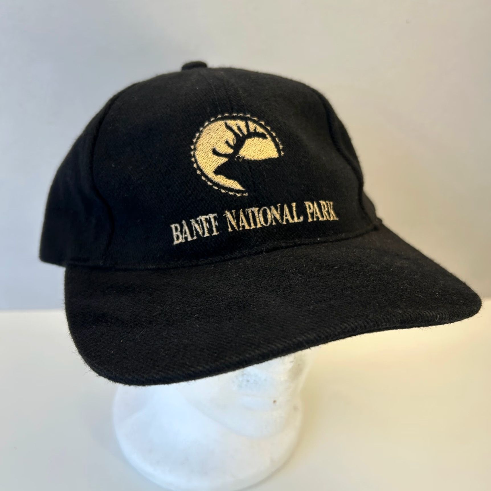 Vintage VINTAGE Rubber Tomahawk Co Banff National Park Hat Canada Black Embroidered Elk One Size Fitted Hat Unisex Adults Mens Womens Size US M / EU 48-50 / 2 - 2 Thumbnail