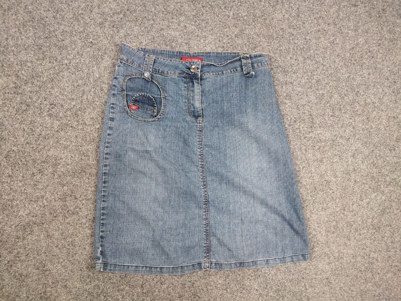 Miss Sixty Miss sixty Style Light faded Medium Denim Skirt Y2K Style Size 31" - 6 Thumbnail