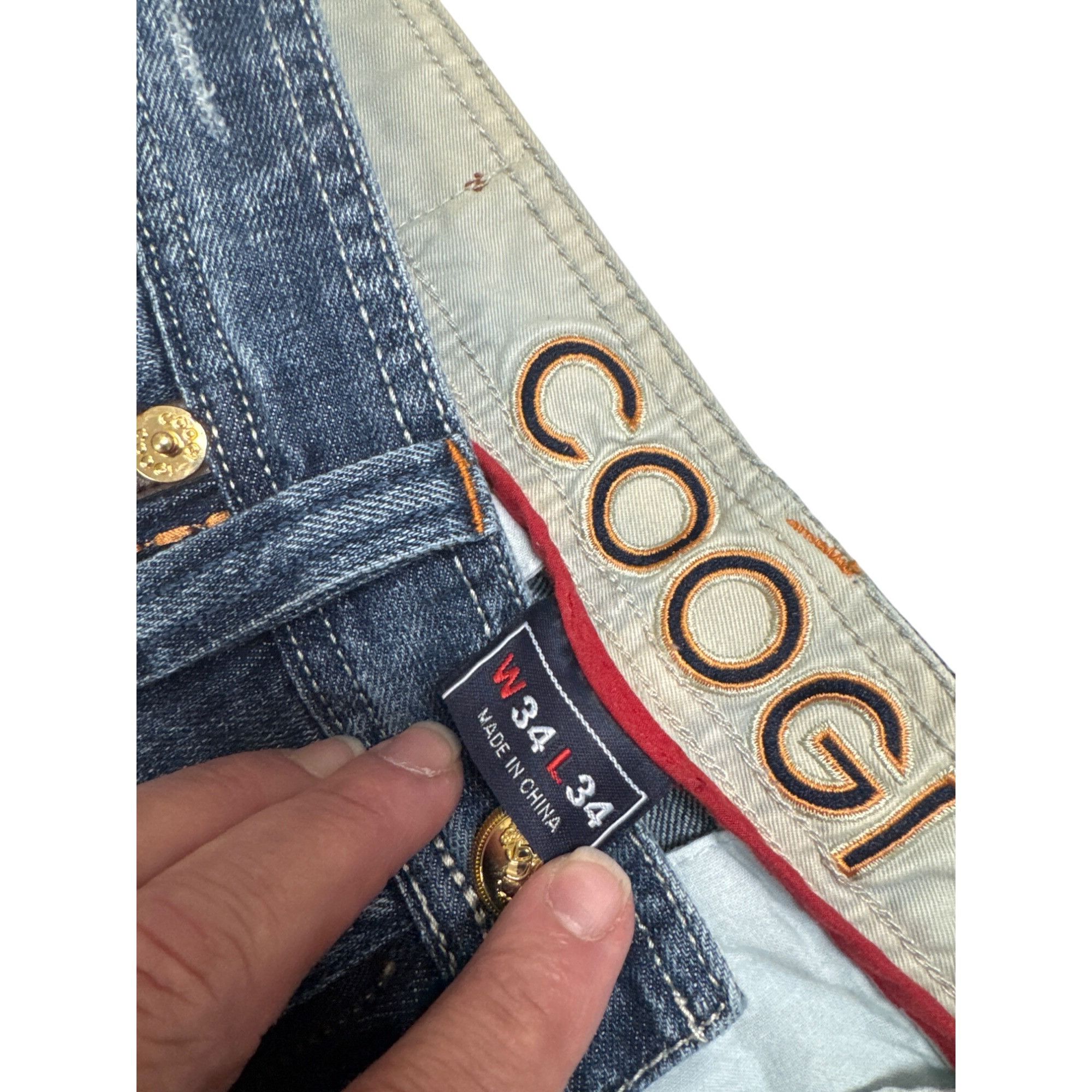 Coogi Coogi Mens Y2K Blue Denim Jeans 34L 34W SKU 7602 Size US 34 / EU 50 - 11 Thumbnail