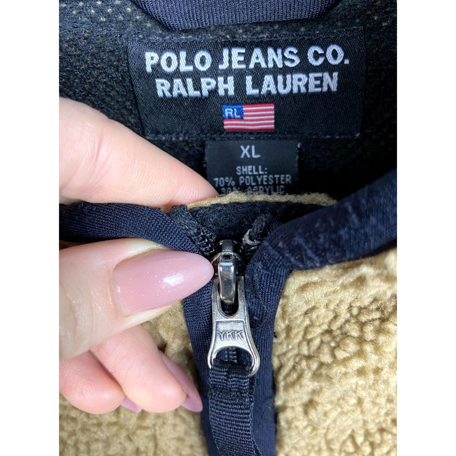 Polo Ralph Lauren Polo Ralph Lauren Jeans Company Deep Pile Sherpa Teddy Fleece Jacket Mens XL Beige Beiged? Size US XL / EU 56 / 4 - 5 Thumbnail