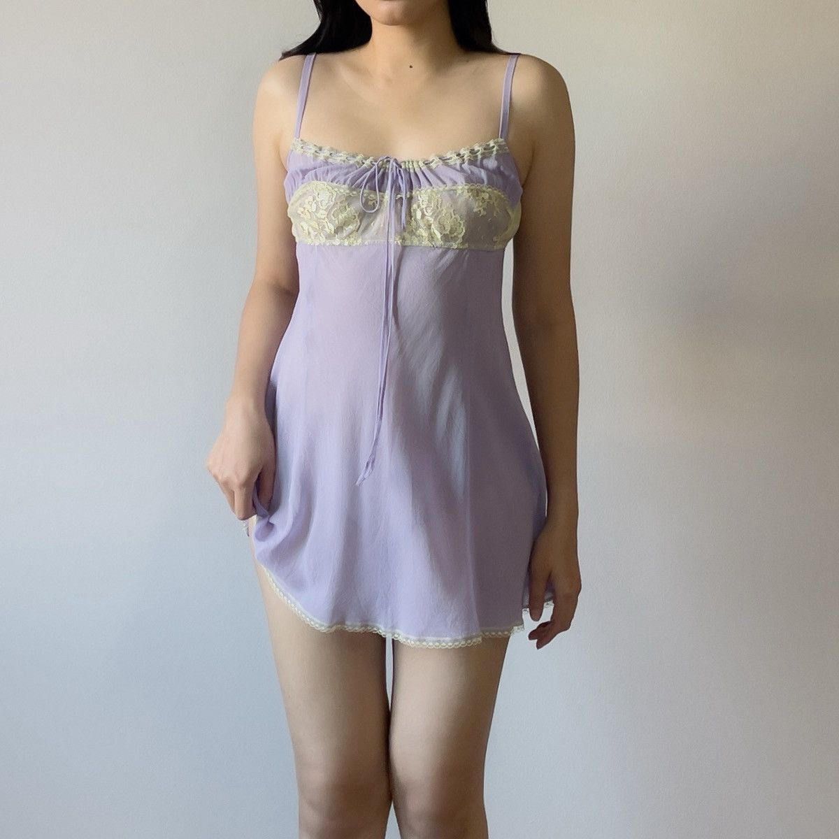 Victoria's Secret Victoria’s Secret Lavender Silk Mini Slip Dress (L) Size L / US 10 / IT 46 - 4 Thumbnail