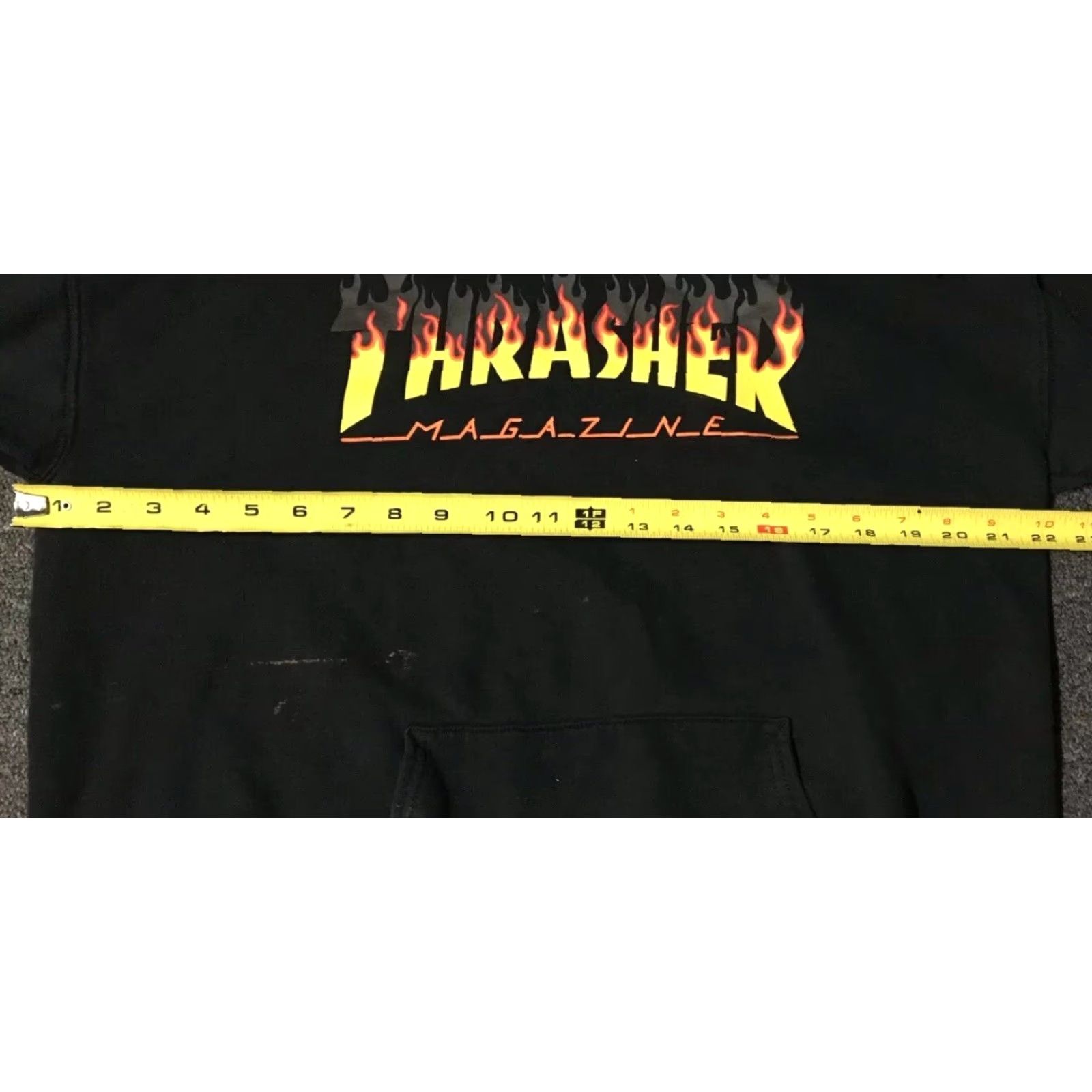 Spitfire Thrasher Distressed Bleach Hoodie M Anti Hero Skate Surf Independent FA Grunge Shirt Mens Black 90s Skater Punk Rock Retro Pullover Size US M / EU 48-50 / 2 - 7 Thumbnail