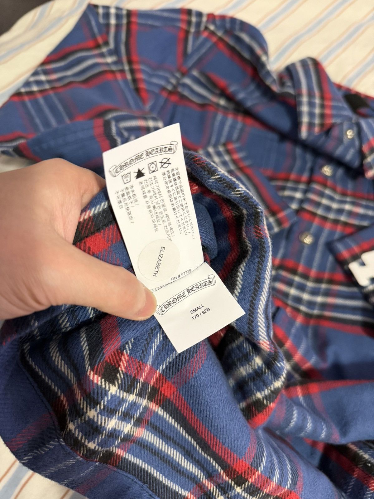 Chrome Hearts CH blue flannel - size Small - New Size US S / EU 44-46 / 1 - 9 Thumbnail