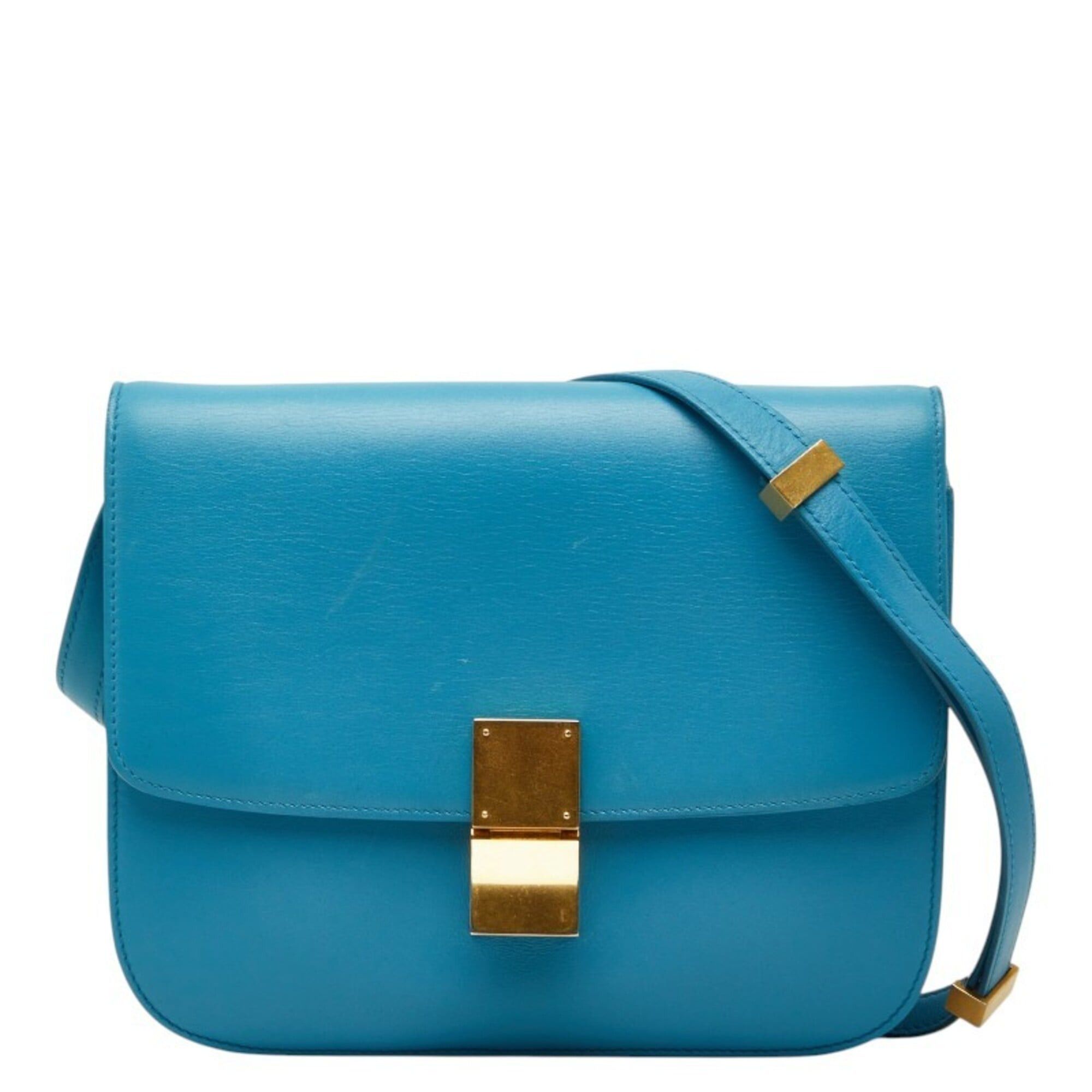 Celine Celine Classic Box Medium Shoulder Bag, Light Blue Leather, Women's CELINE Size ONE SIZE - 1 Thumbnail