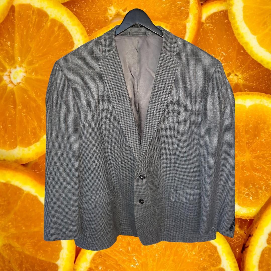 Ralph Lauren Ralph Lauren Gray with Orange Plaid 2 Button Silk/Wool Blaze Size 52R - 1 Thumbnail