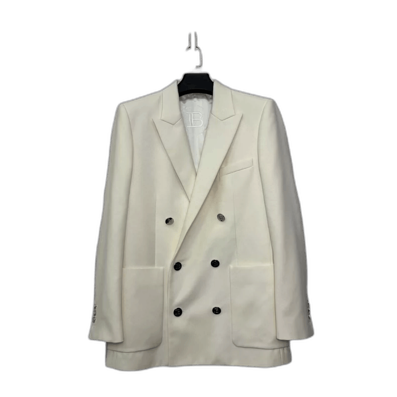 Balmain Balmain Wool Jacket with Silver Buttons-yf Size US L / EU 52-54 / 3 - 1 Thumbnail