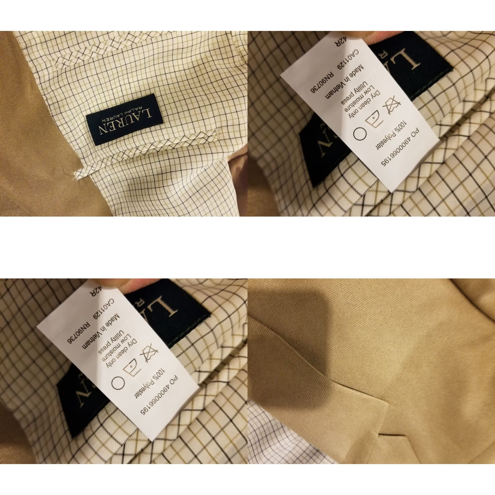 Polo Ralph Lauren Mens Polo Ralph Lauren Jacket Blazer 42R Khaki Size US XL / EU 56 / 4 - 8 Thumbnail