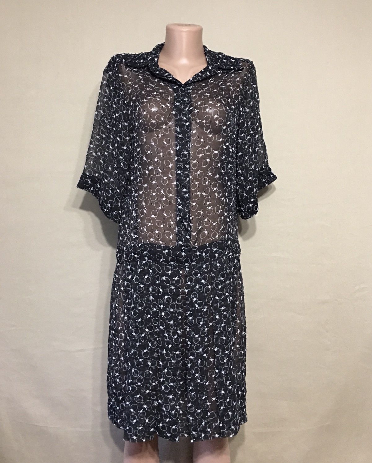 Chloe See by Chloe Black Chiffon Dress Strawberry Size EU34 US2 Size XS / US 0-2 / IT 36-38 - 2 Thumbnail