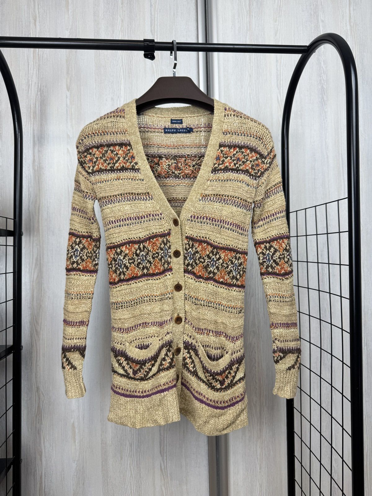 Ralph Lauren Ralph Lauren Blue Label Cardigan Sweater Fair Isle Linen XS Size XS / US 0-2 / IT 36-38 - 1 Thumbnail