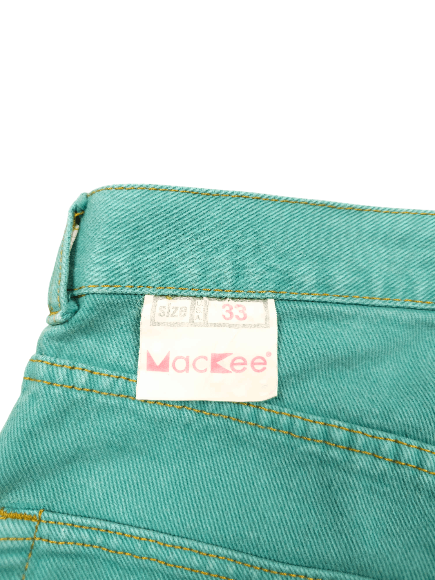 Japanese Brand × Vintage 💎 Size 33/30 Loose Straight Green Blue Denim Jeans Y2K Size US 33 - 10 Thumbnail