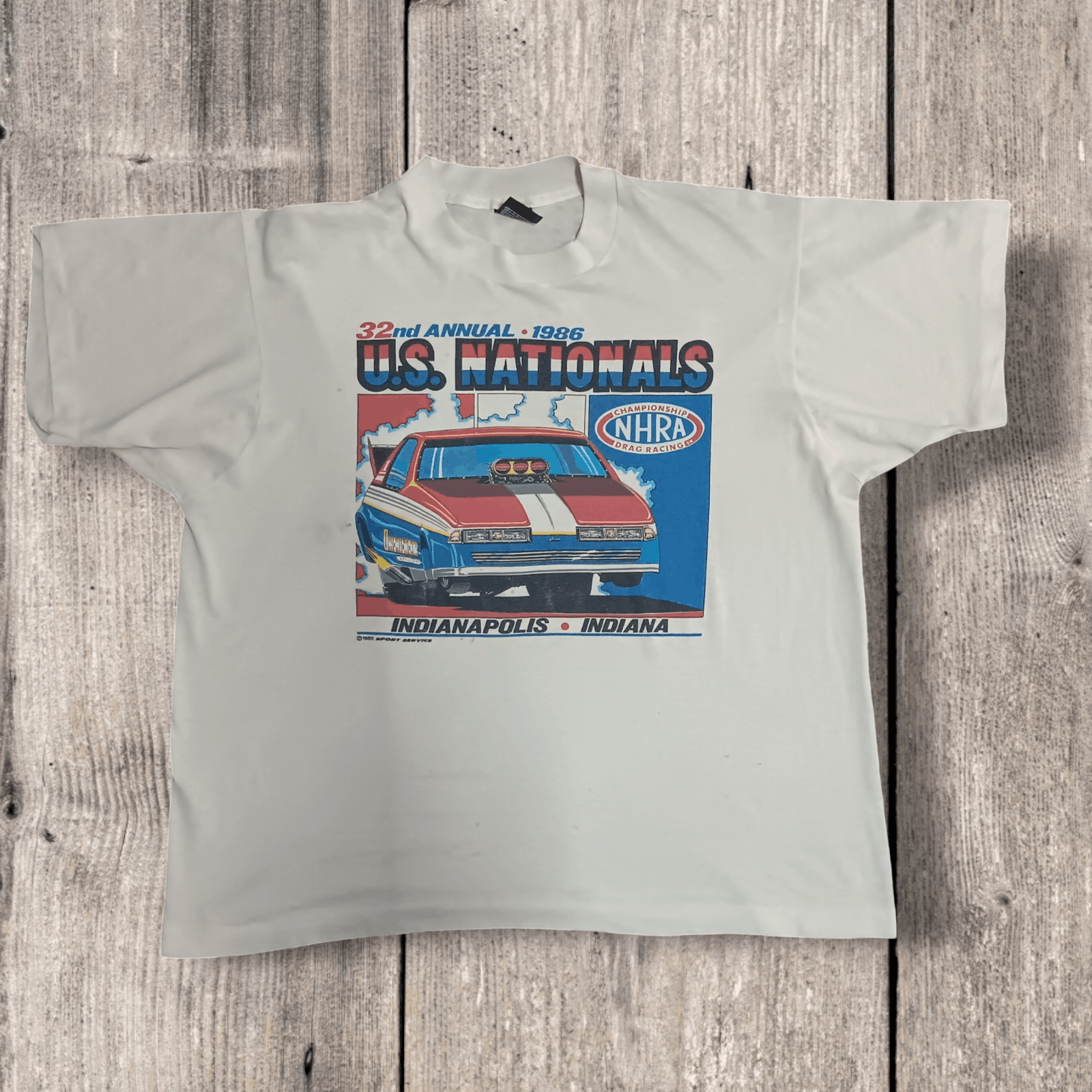 Other Vintage | ©️1986 US Nationals Drag Racing Size US XL / EU 56 / 4 - 1 Thumbnail
