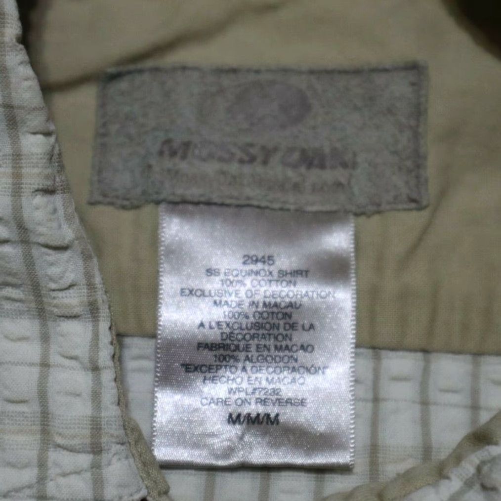 Vintage MOSSY OAK Shirt Button-Up Short Sleeve Brown Check Cotton Adult Men M Medium Casual Outdoor Size US M / EU 48-50 / 2 - 4 Thumbnail