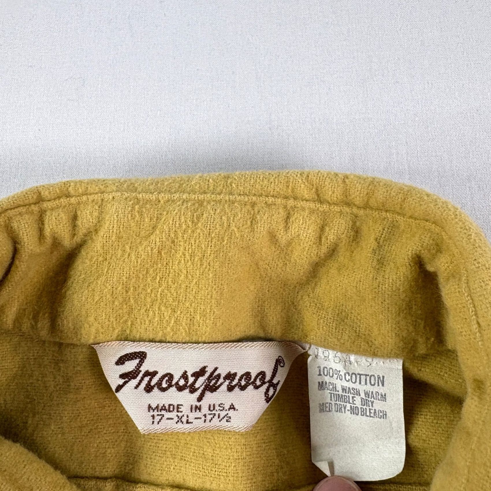 CLOT VINTAGE Frostproof Flannel Shirt Yellow XL Mens Workwear Chamois Cloth USA Made Size US XL / EU 56 / 4 - 3 Thumbnail