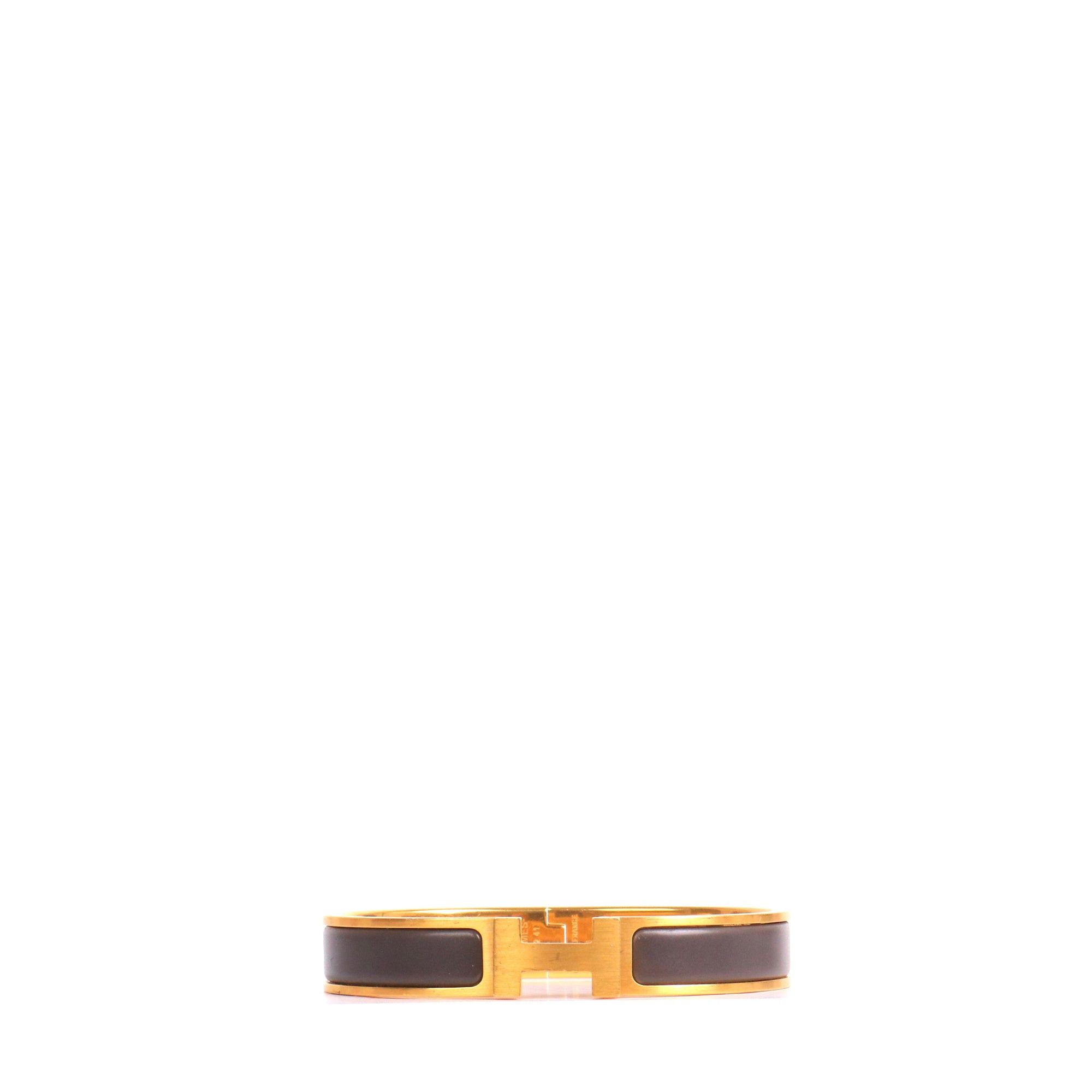 HERMÈS - Clic HH Hermès bracelet in matte gray enamel (T5)