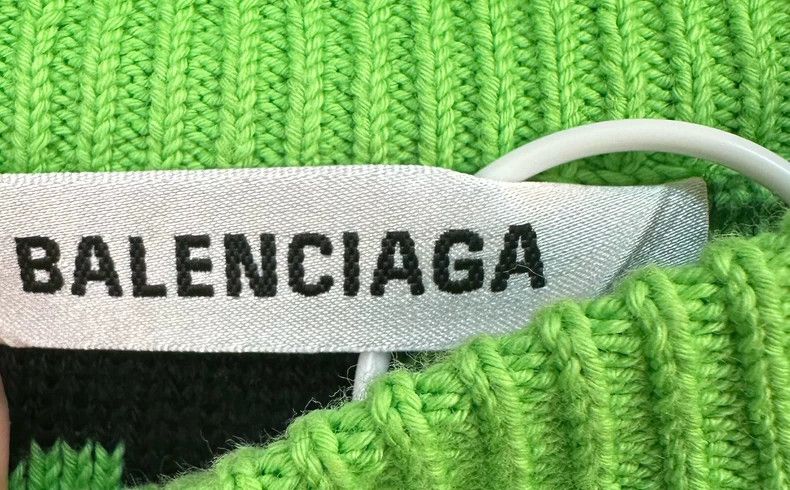 Balenciaga Balenciaga Green Bulletproof Sweater Size L Size US L / EU 52-54 / 3 - 4 Thumbnail