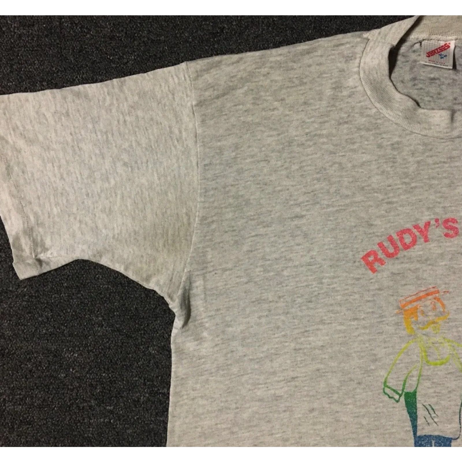 Market Vtg 90s Rudys Meat Market faded distressed shirt L XL USA Butcher Grunge Biker 80s Size US L / EU 52-54 / 3 - 7 Thumbnail