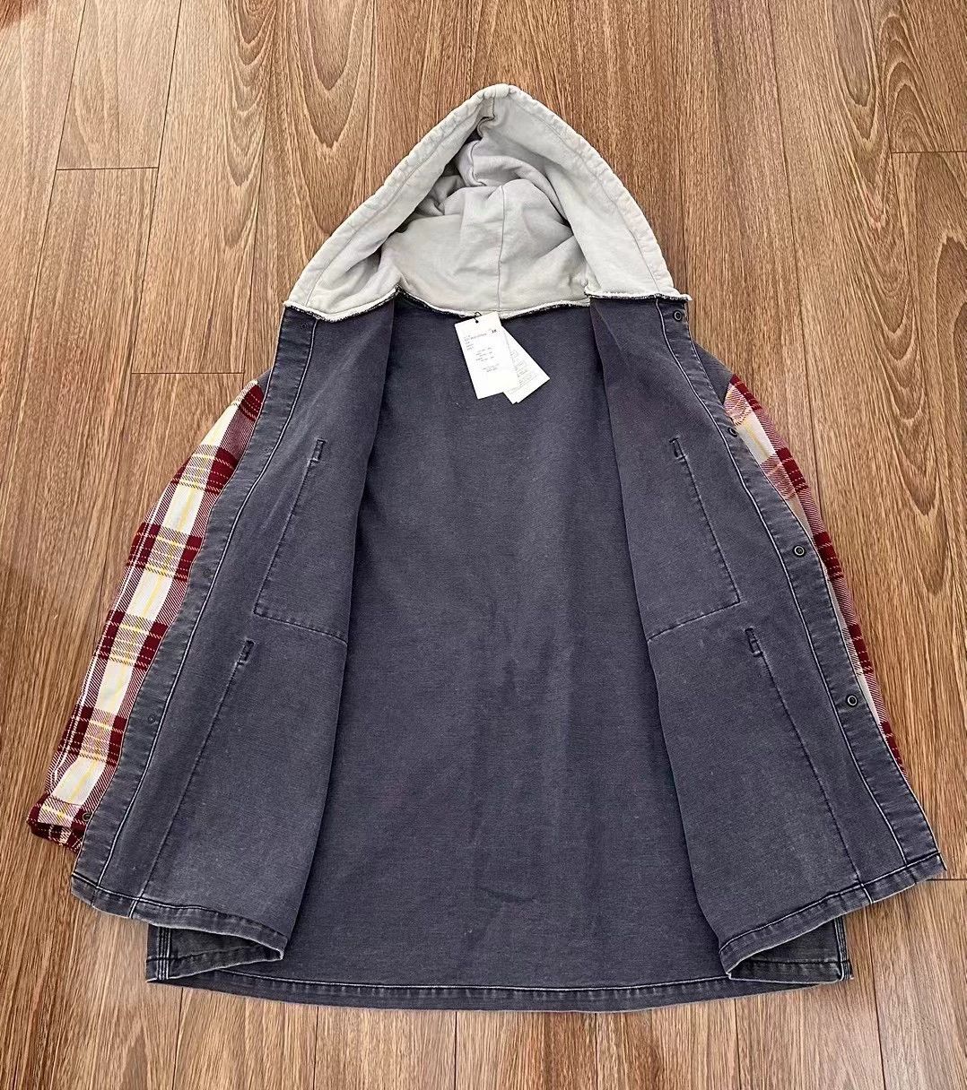 N.Hoolywood N.HOOLYWOOD Denim Plaid Relaxed Hooded Shirt Japan Size US M / EU 48-50 / 2 - 3 Thumbnail