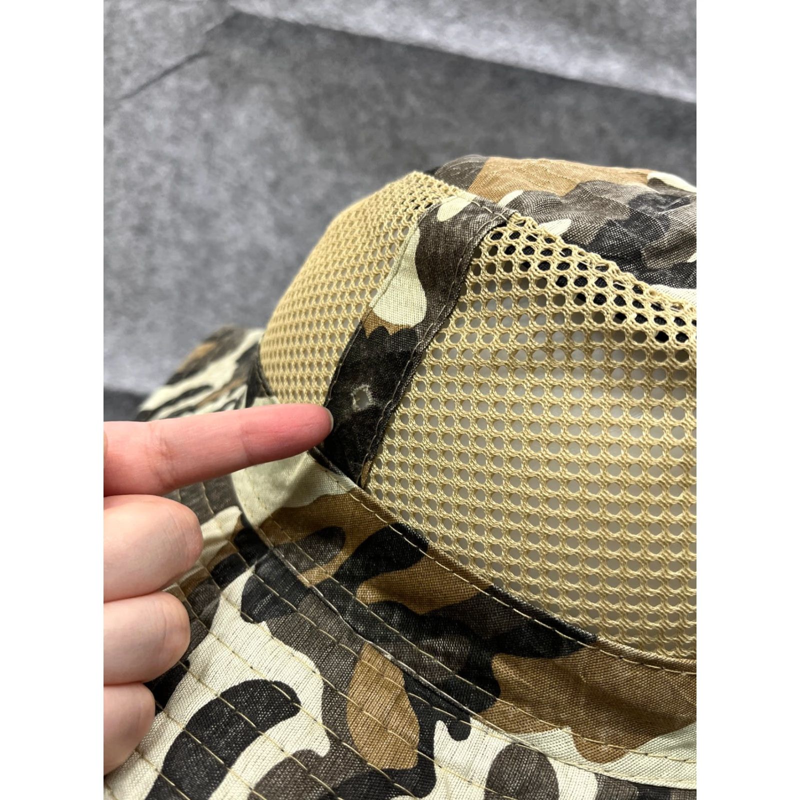 Vintage Camouflage Boonie Hat Adult One Size Beige Camo Polyester Fish Hike Camp Size ONE SIZE - 6 Thumbnail