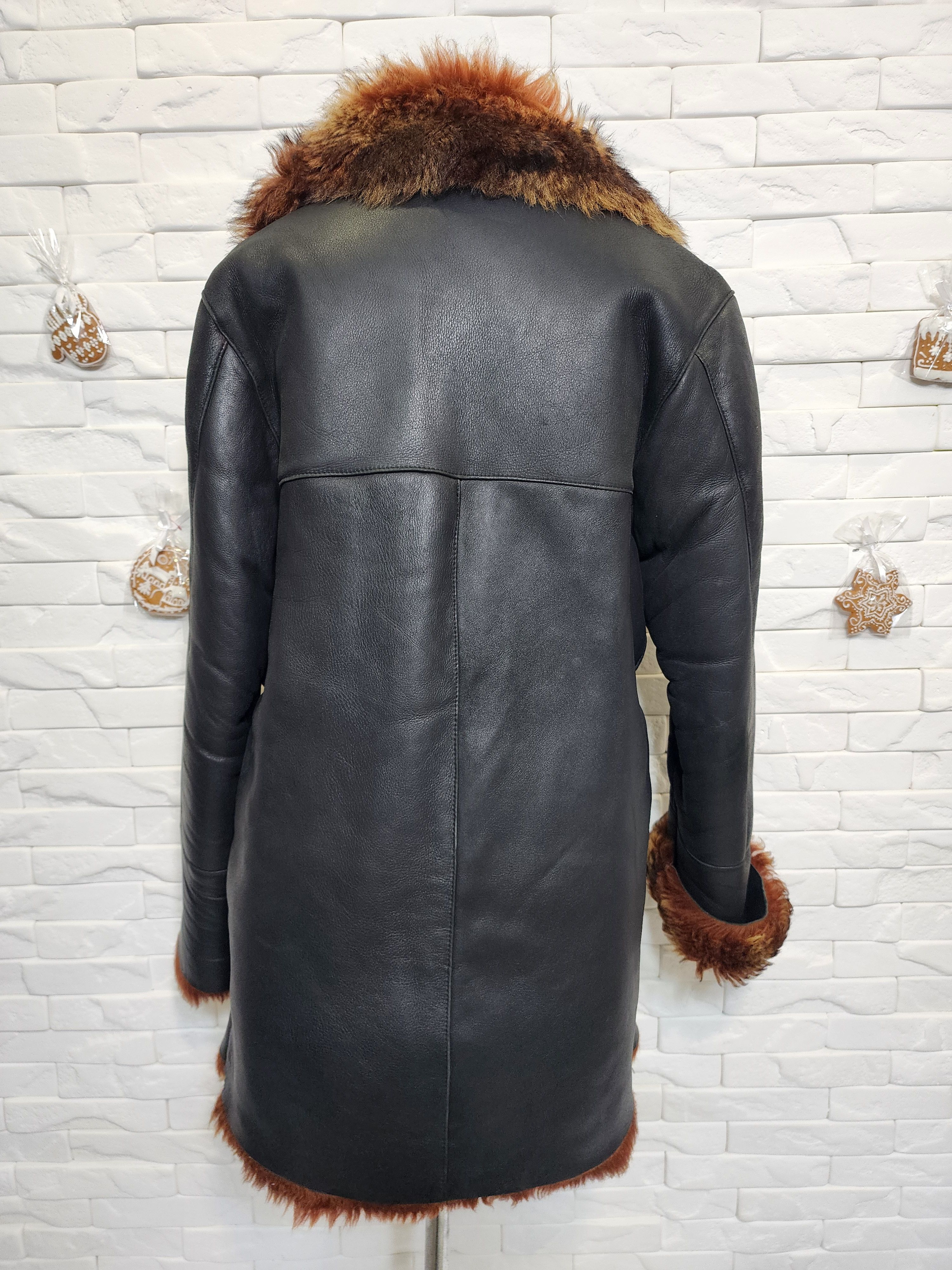 Furla Men's Black Sheepskin Coat: Button-Up Genuine Fur Size US L / EU 52-54 / 3 - 4 Thumbnail