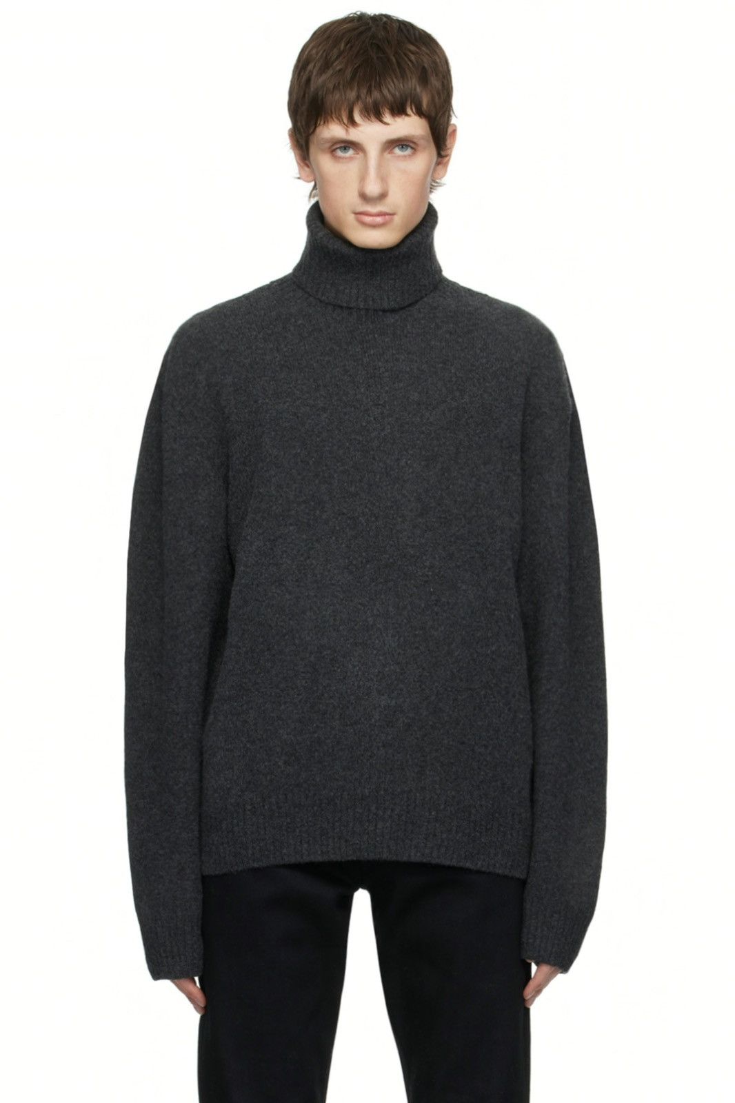 image of A P C Marc Turtleneck Sweater - Chunky - Wool Cashmere in Grey, Men's (Size Medium)