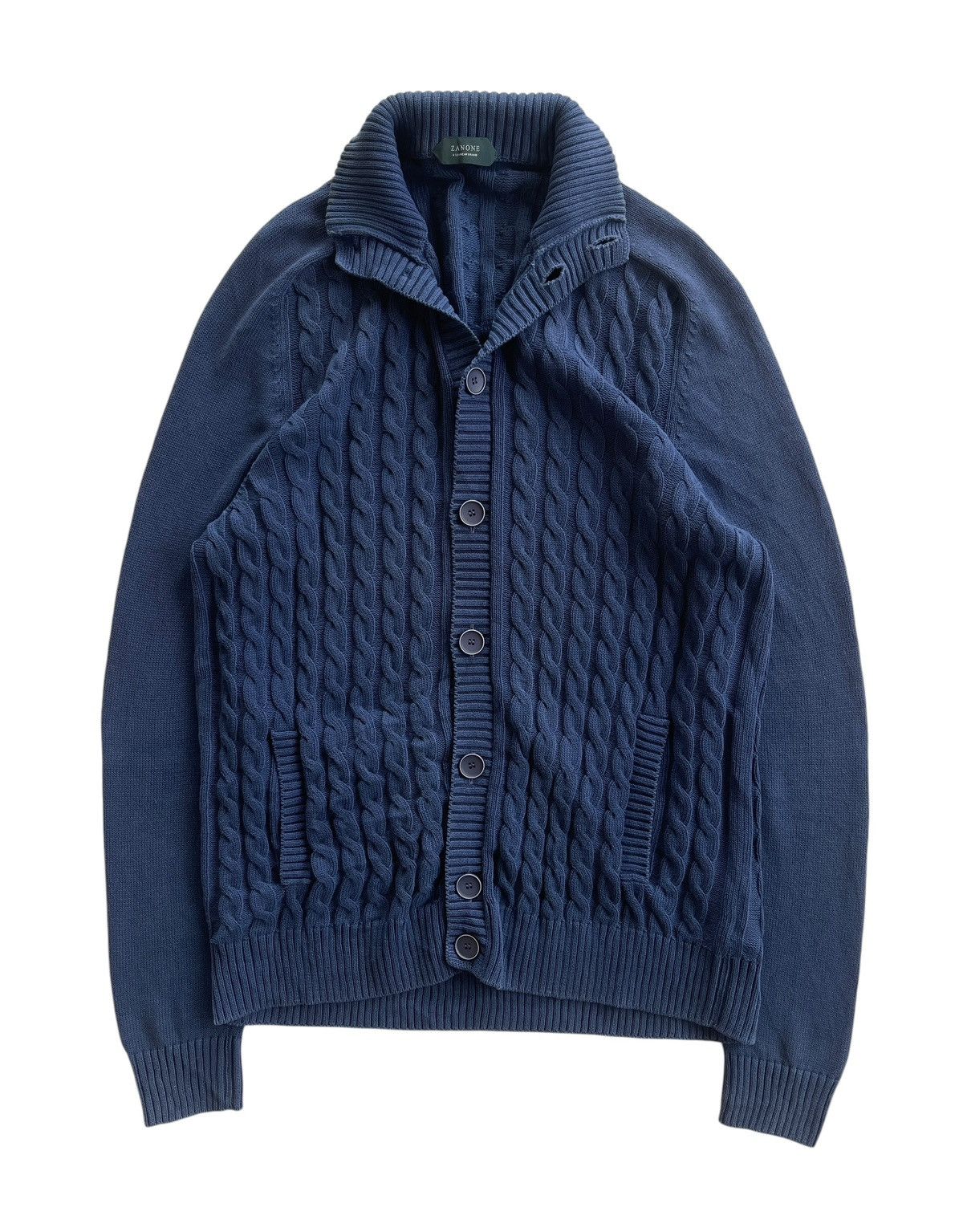 Zanone Zanone Cable Knit Cardigan Size US M / EU 48-50 / 2 - 2 Thumbnail