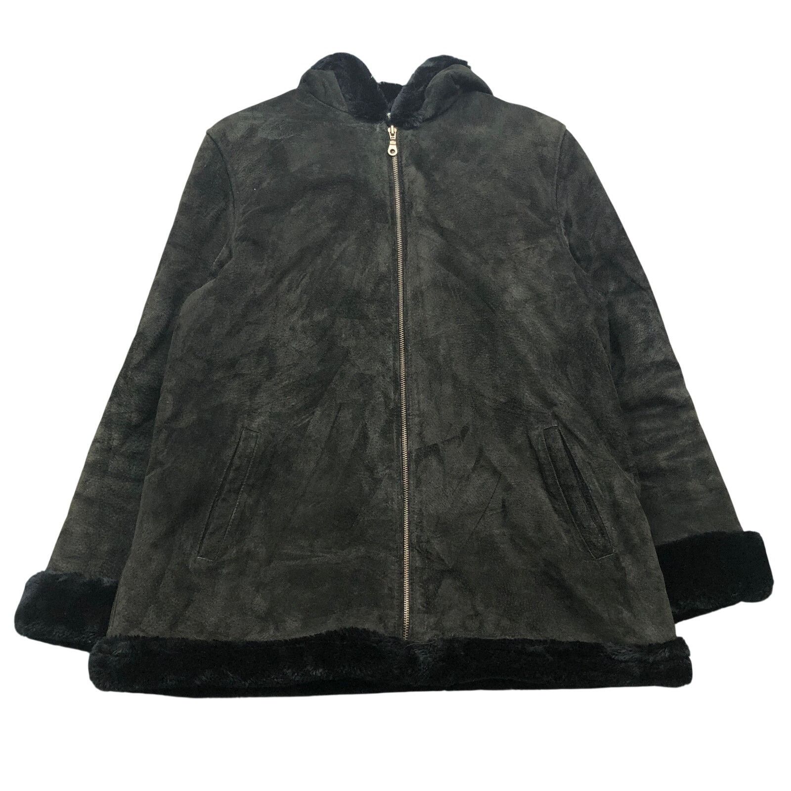 Other Vintage Marvin Richards Suede Leather Faux Fur Jacket Women Size M / US 6-8 / IT 42-44 - 1 Thumbnail