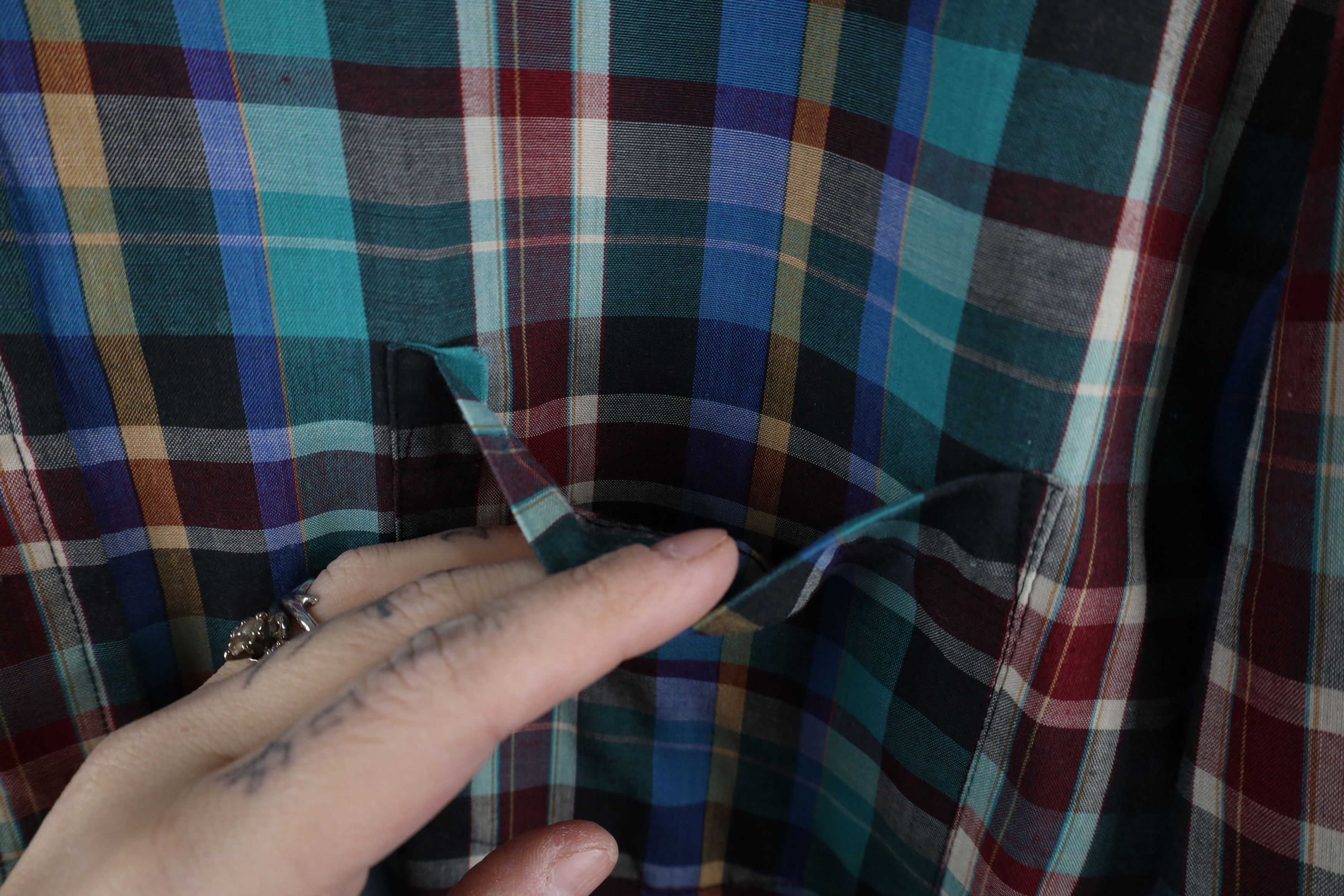 Vintage Vintage 90s Streetwear Faded Rainbow Plaid Button Down Shirt Size US L / EU 52-54 / 3 - 5 Thumbnail