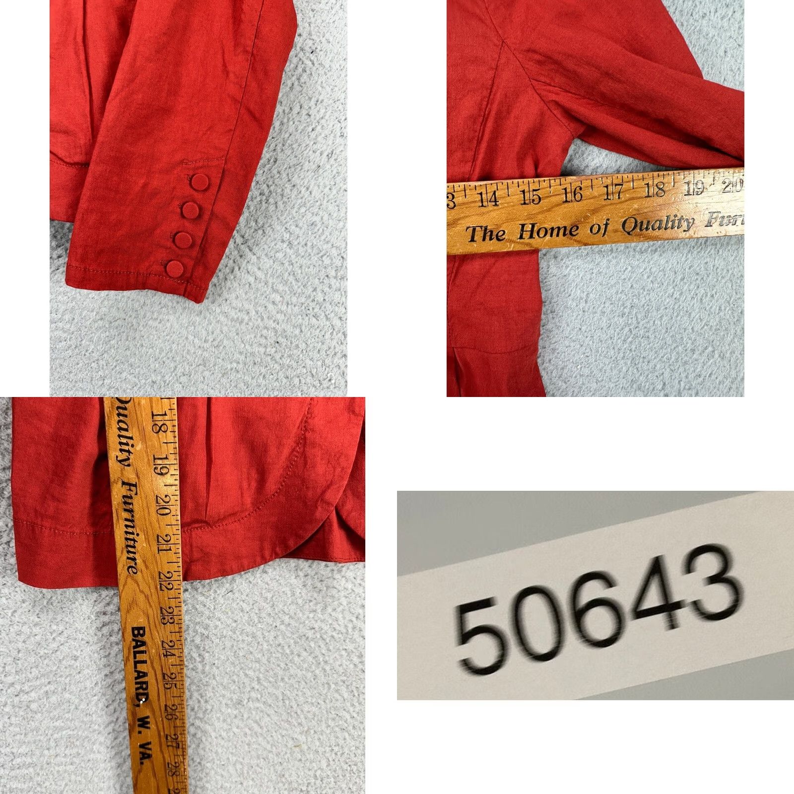 Eileen Fisher VINTAGE Eileen Fisher Blazer Shirt Womens 2P Petite Red Linen Blend Zip Up Blazer Jacket Short Sleeve Casual Business Travel Womens Size XXS / US 00 / IT 34 - 8 Thumbnail
