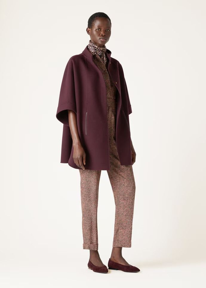 Loro Piana o1srvl11e0824 Size: OS / Salzburg Cashmere Cape in Burgundy Size ONE SIZE - 5 Thumbnail