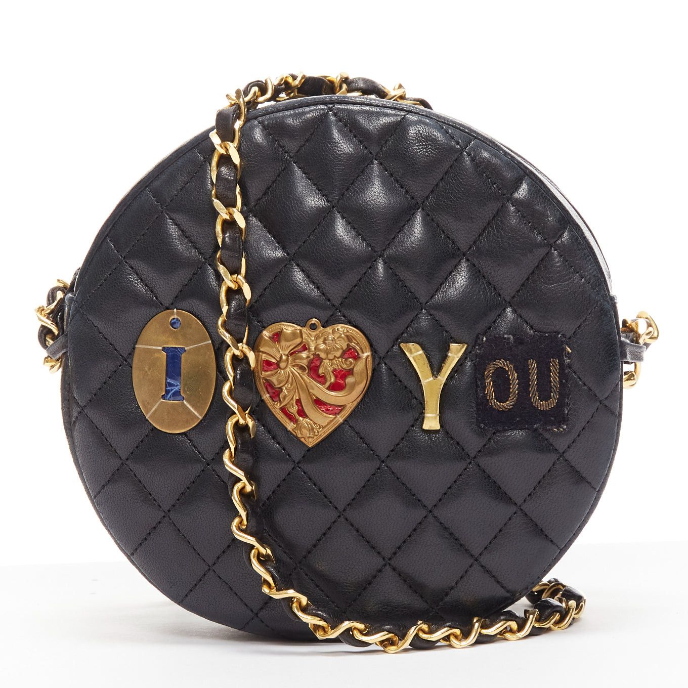 Other TIGER IN THE RAIN CHANEL Vintage I Love You applique round crossbody chain bag Size ONE SIZE - 1 Thumbnail