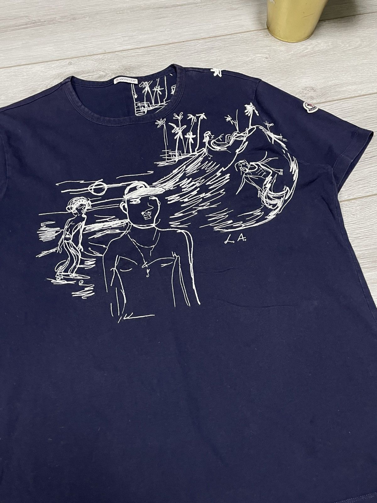 Moncler Moncler Jean Philippe garment washed tee t-shrit embroidered Size US XL / EU 56 / 4 - 6 Thumbnail