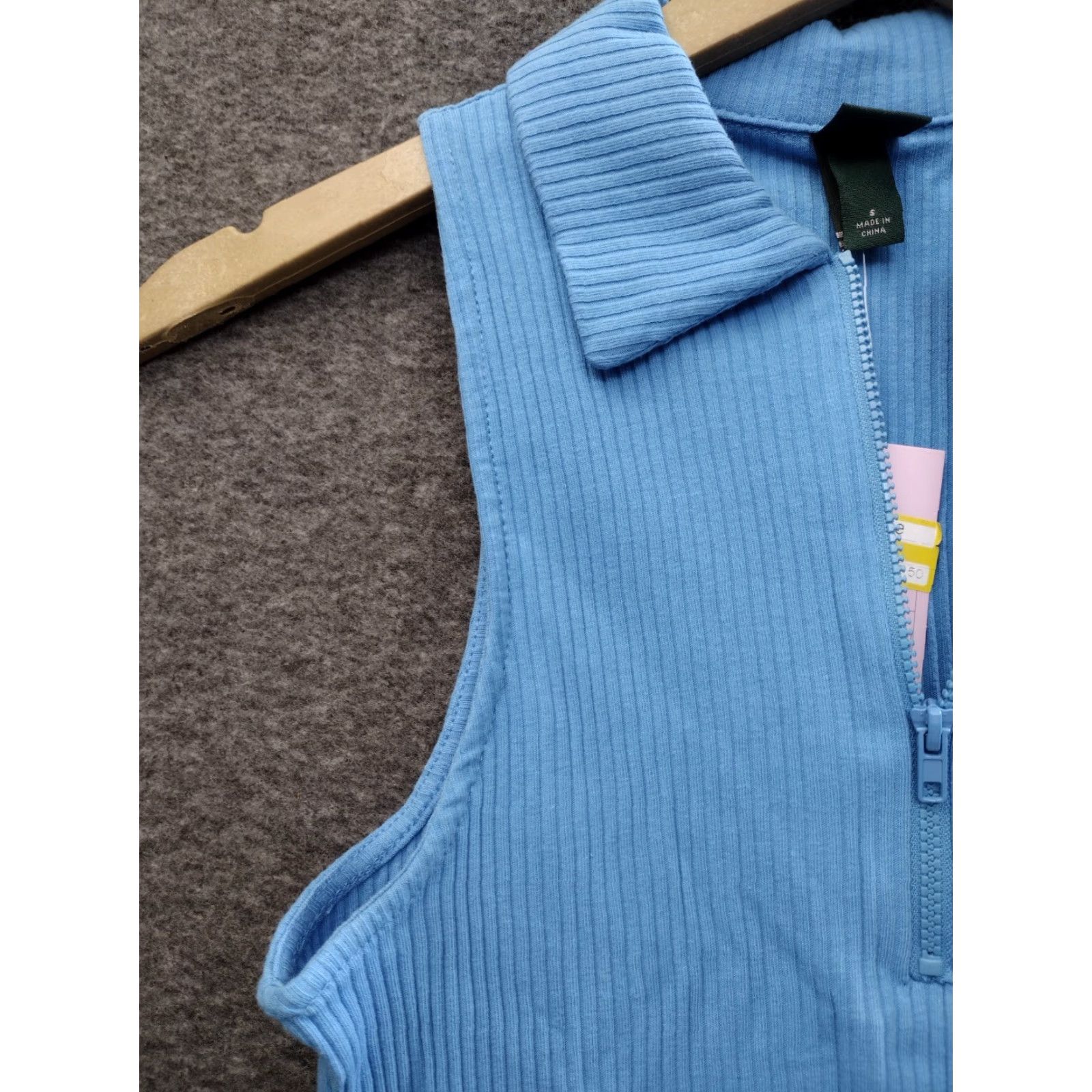 Vintage Wild Fable Blue Sleeveless Zip-Front Bodycon Polo Dress Women S Size S / US 4 / IT 40 - 7 Thumbnail