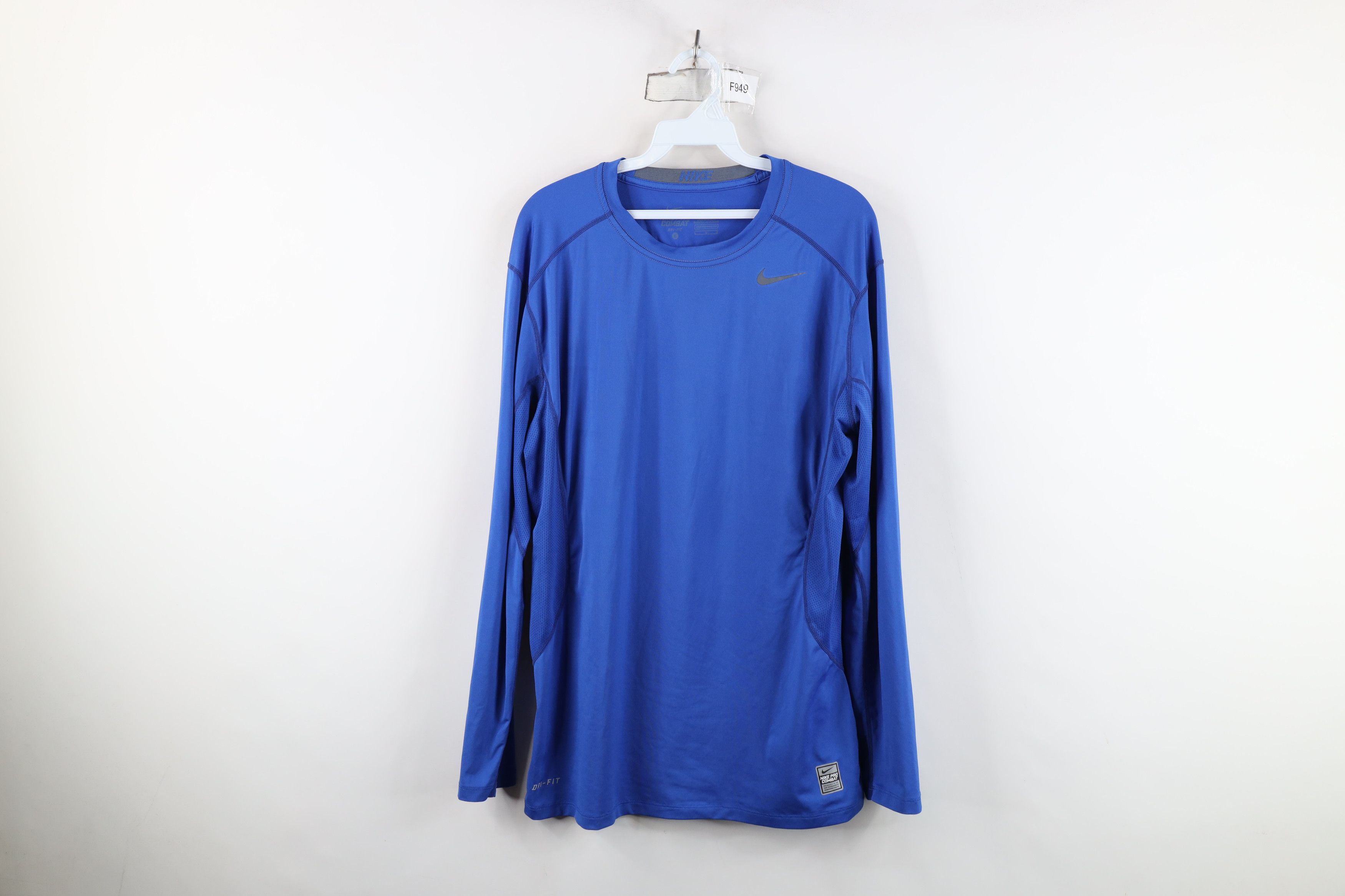 Nike Nike Pro Combat Fitted Training Long Sleeve T-Shirt Blue Size US L / EU 52-54 / 3 - 1 Thumbnail