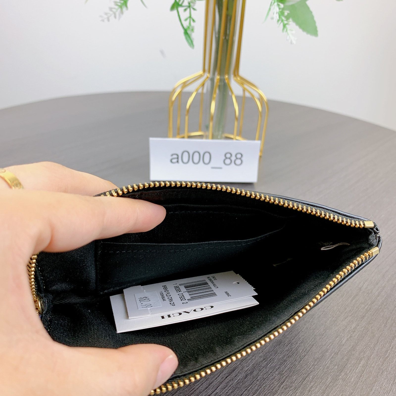 Coach Coach CN012 Corner Zip Wristlet With Brushed Plaid Print Size ONE SIZE - 3 Thumbnail