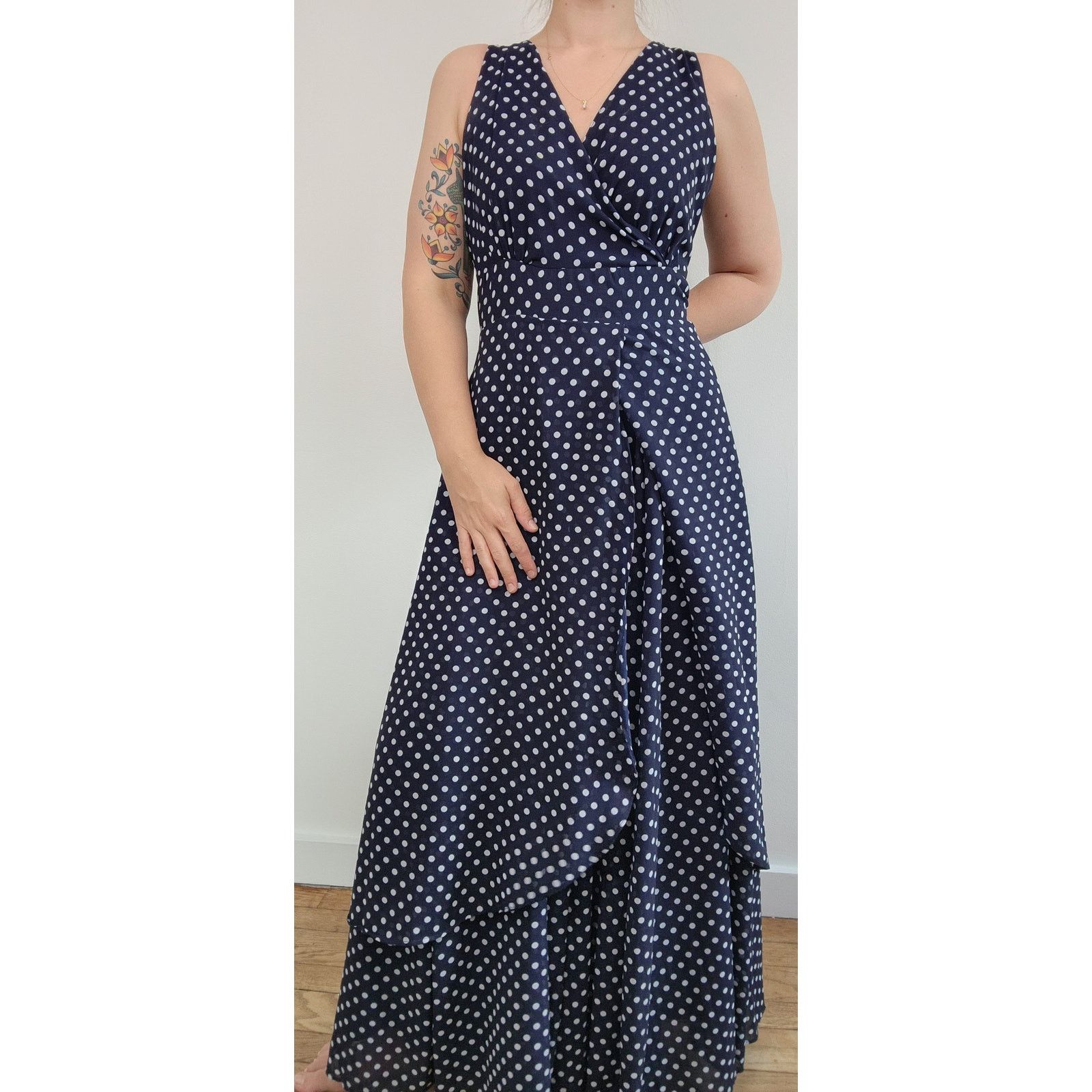 Other Jessica London Polka Dot Dress Maxi Sleeveless Sheer 14 Size L / US 10 / IT 46 - 2 Thumbnail
