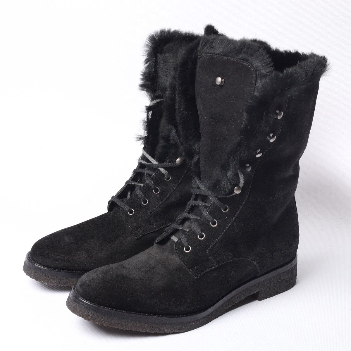 Loro Piana Loro Piana Snow Dream Beaver Fur Black Suede Ankle Boots Size US 6 / IT 36 - 1 Thumbnail
